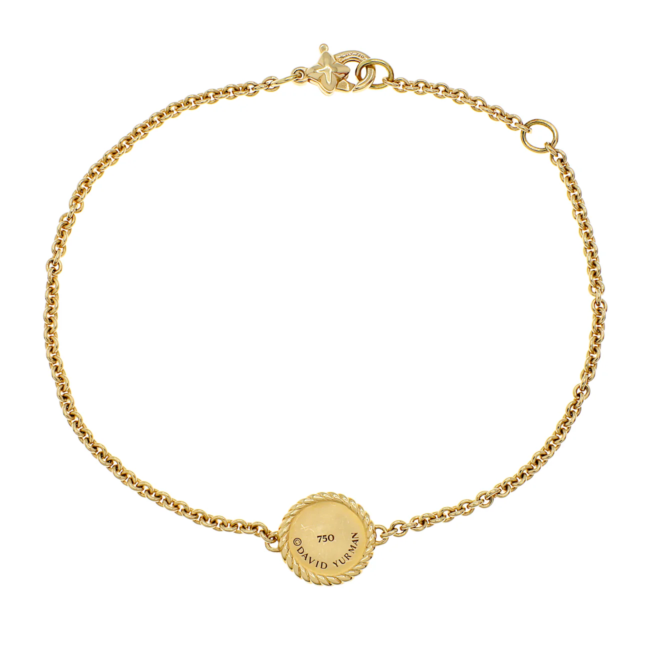 David Yurman 18K Yellow Diamond Sapphire Evil Eye Bracelet - Image 2