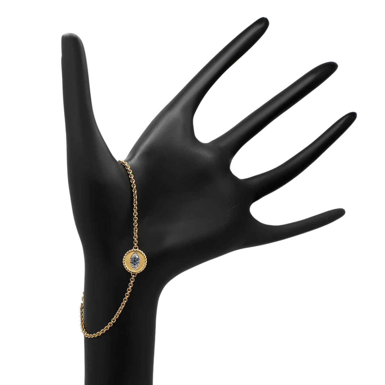 David Yurman 18K Yellow Diamond Sapphire Evil Eye Bracelet - Image 3