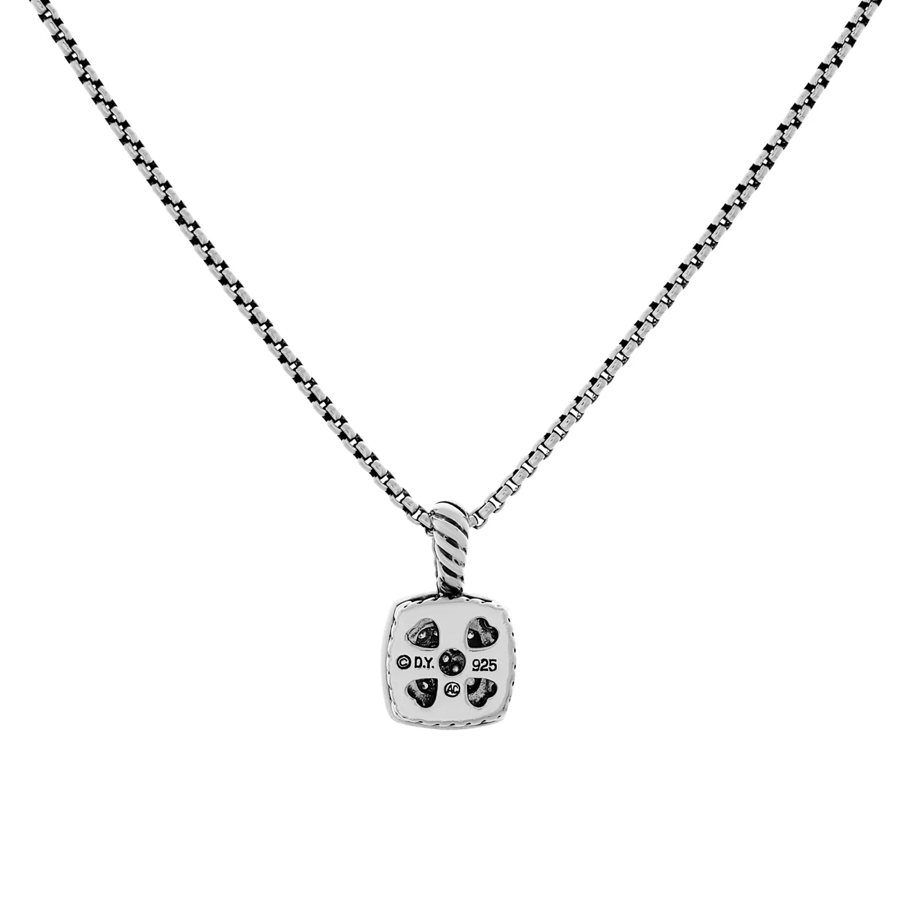 David Yurman Sterling Silver Diamond Petite Albion Pendant Necklace - Image 2