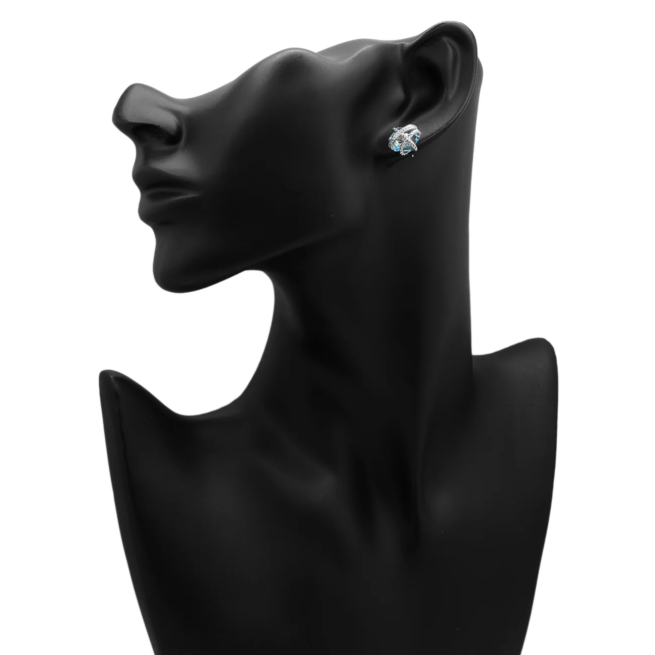 David Yurman Sterling Silver Topaz Cable Wrap Stud Earrings - Image 3