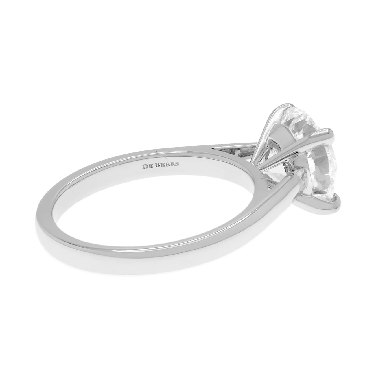 De Beers 2.15ct GIA Platinum Classic Round Brilliant Diamond Ring - Image 2