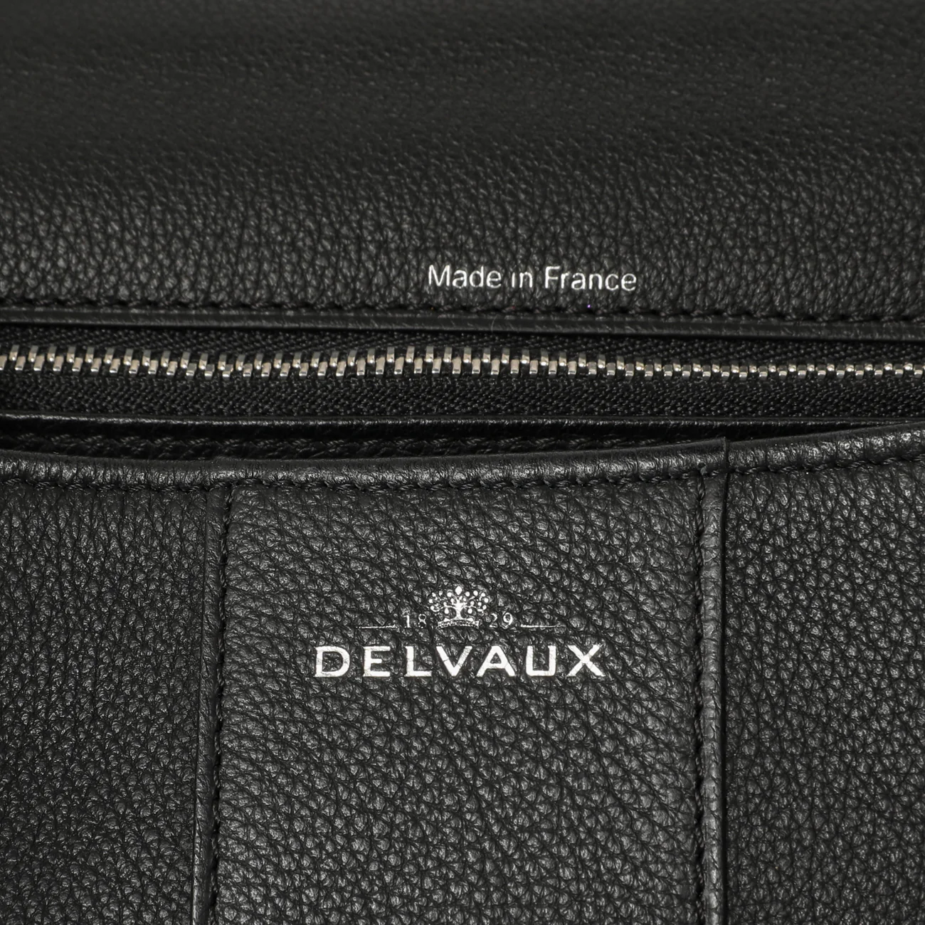 Delvaux Black Grained Calfskin Brillant MM - Image 5