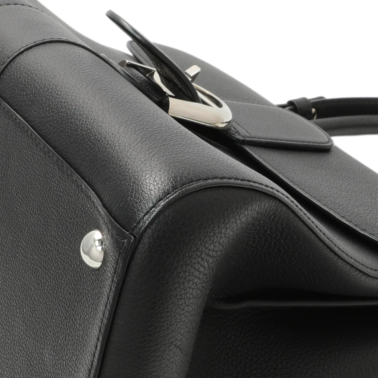 Delvaux Black Grained Calfskin Brillant MM - Image 5