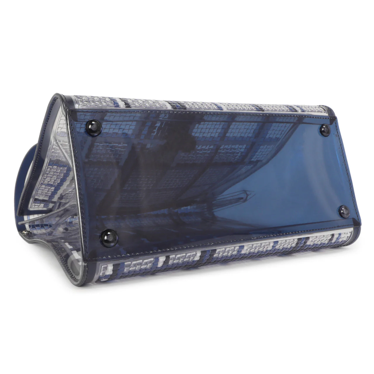 Delvaux Navy Vinyl Gingham The Dreamer Brillant MM - Image 3