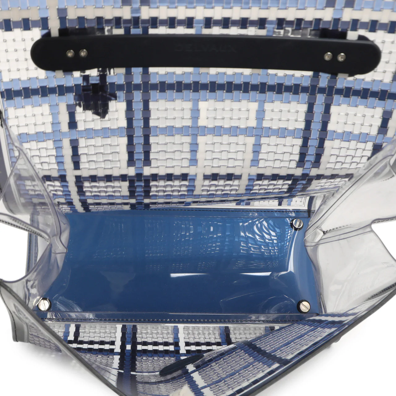 Delvaux Navy Vinyl Gingham The Dreamer Brillant MM - Image 4
