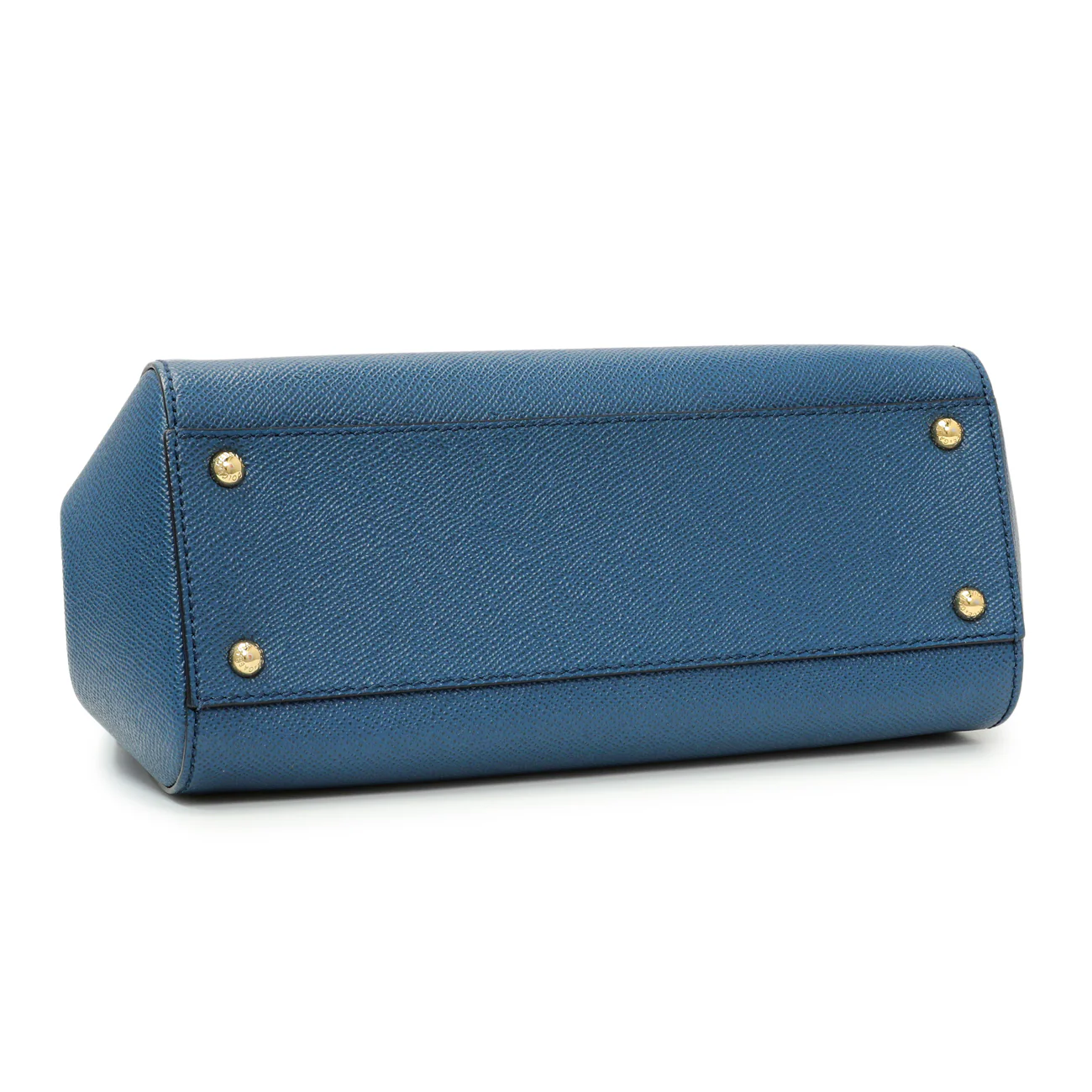 Dolce & Gabbana Blue Grained Calfskin Medium Miss Sicily Satchel - Image 3