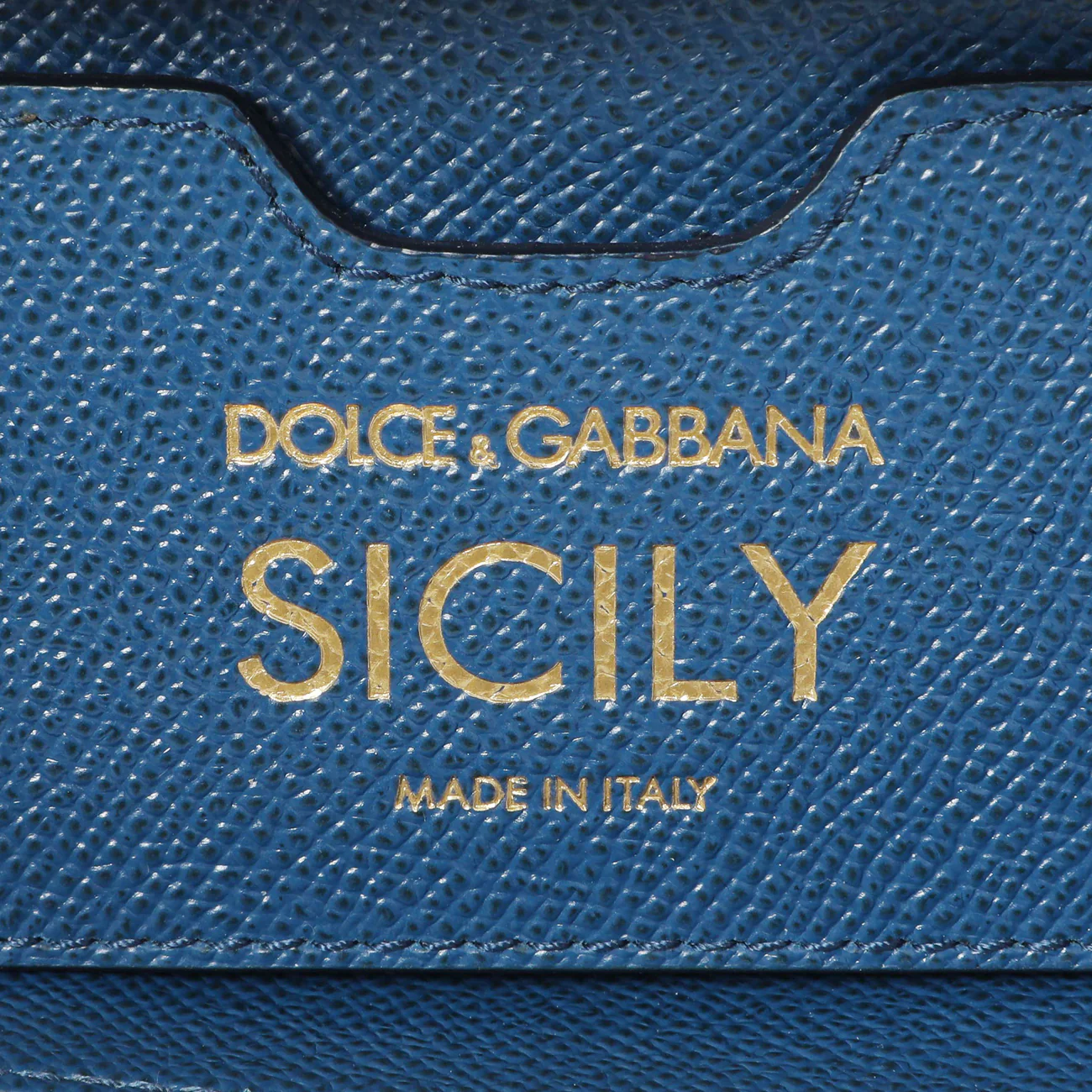Dolce & Gabbana Blue Grained Calfskin Medium Miss Sicily Satchel - Image 5