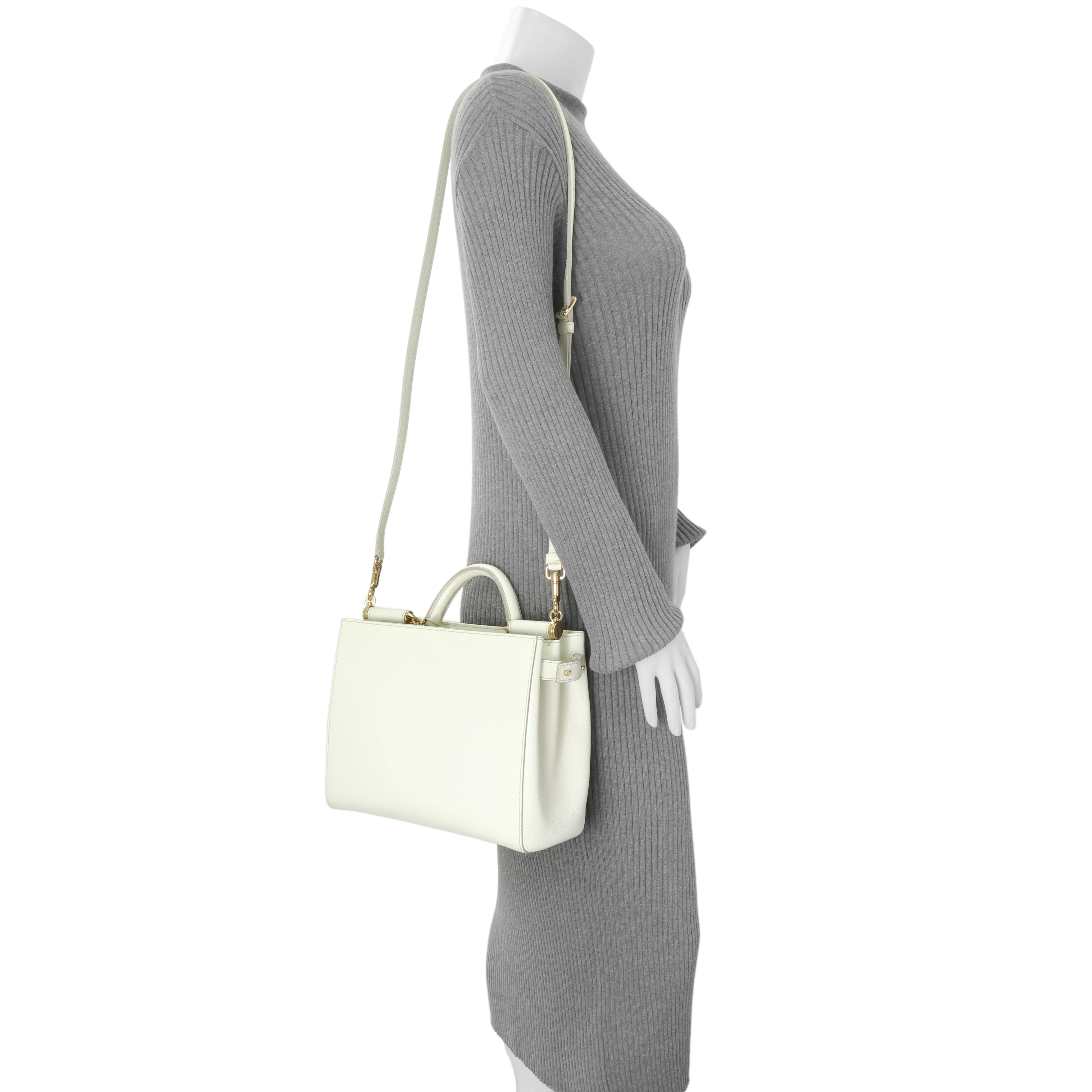 Dolce & Gabbana White Dauphine Miss Sicily Satchel - Image 12