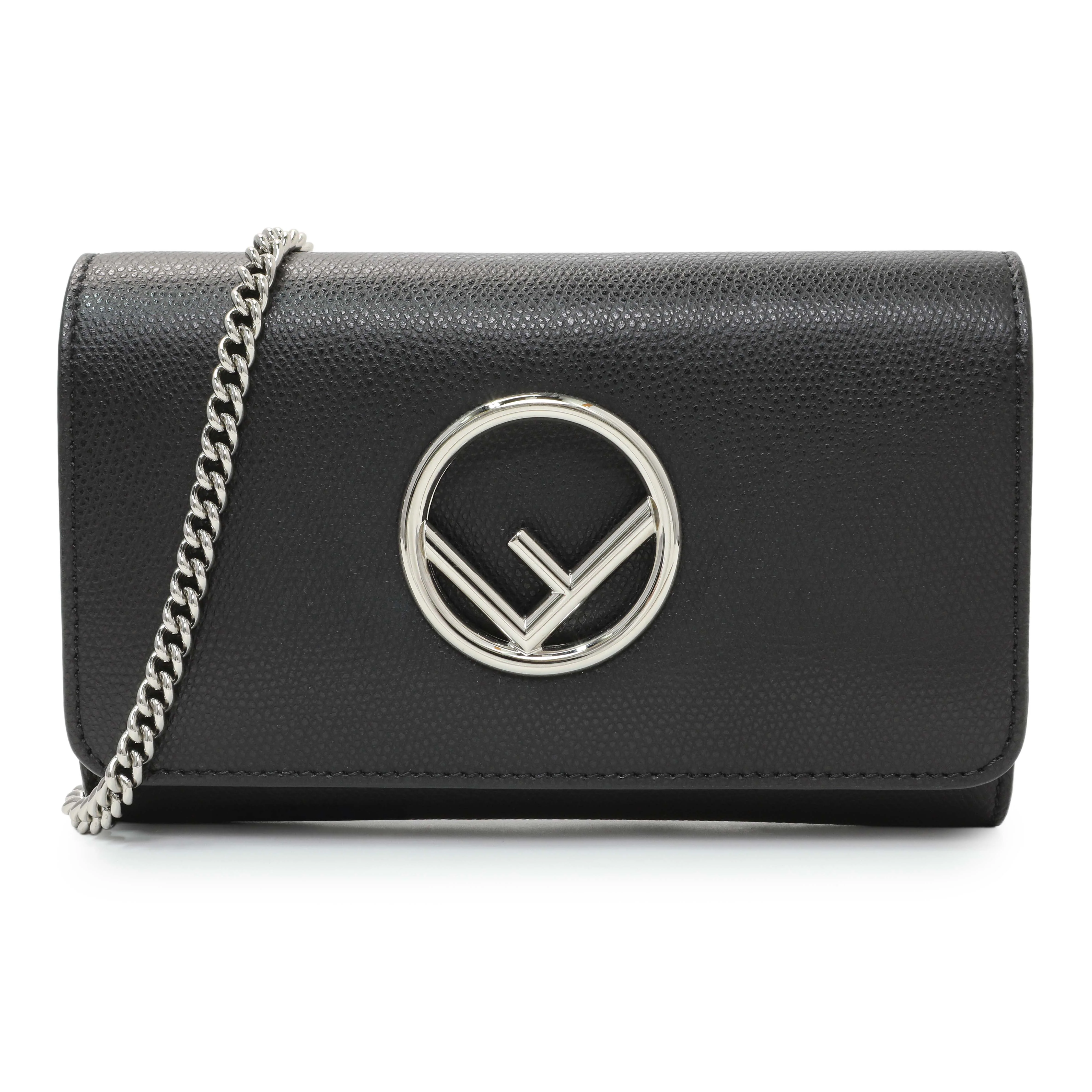 Fendi Black Calfskin F is Fendi Kan I Wallet On Chain