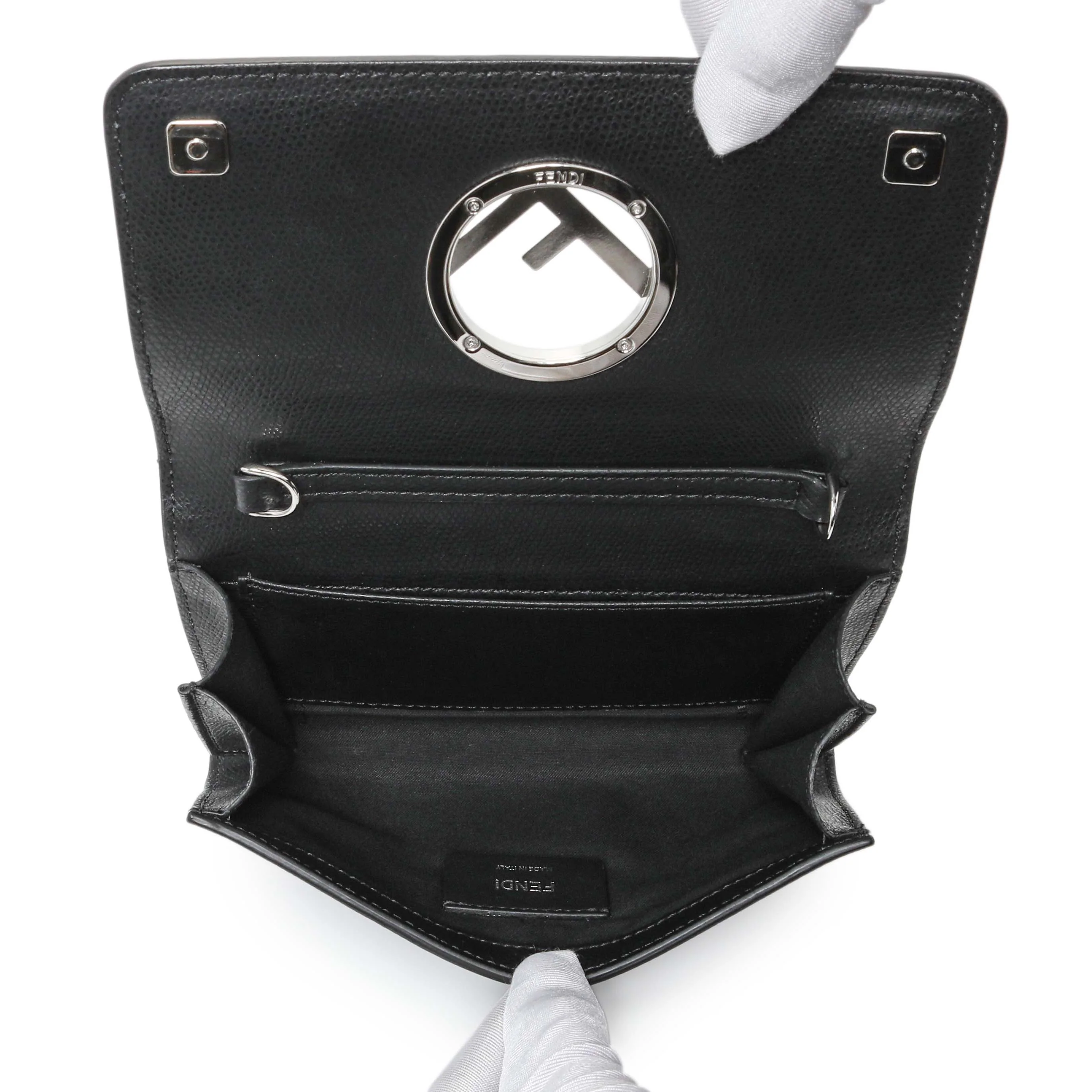 Fendi Black Calfskin F is Fendi Kan I Wallet On Chain - Image 4