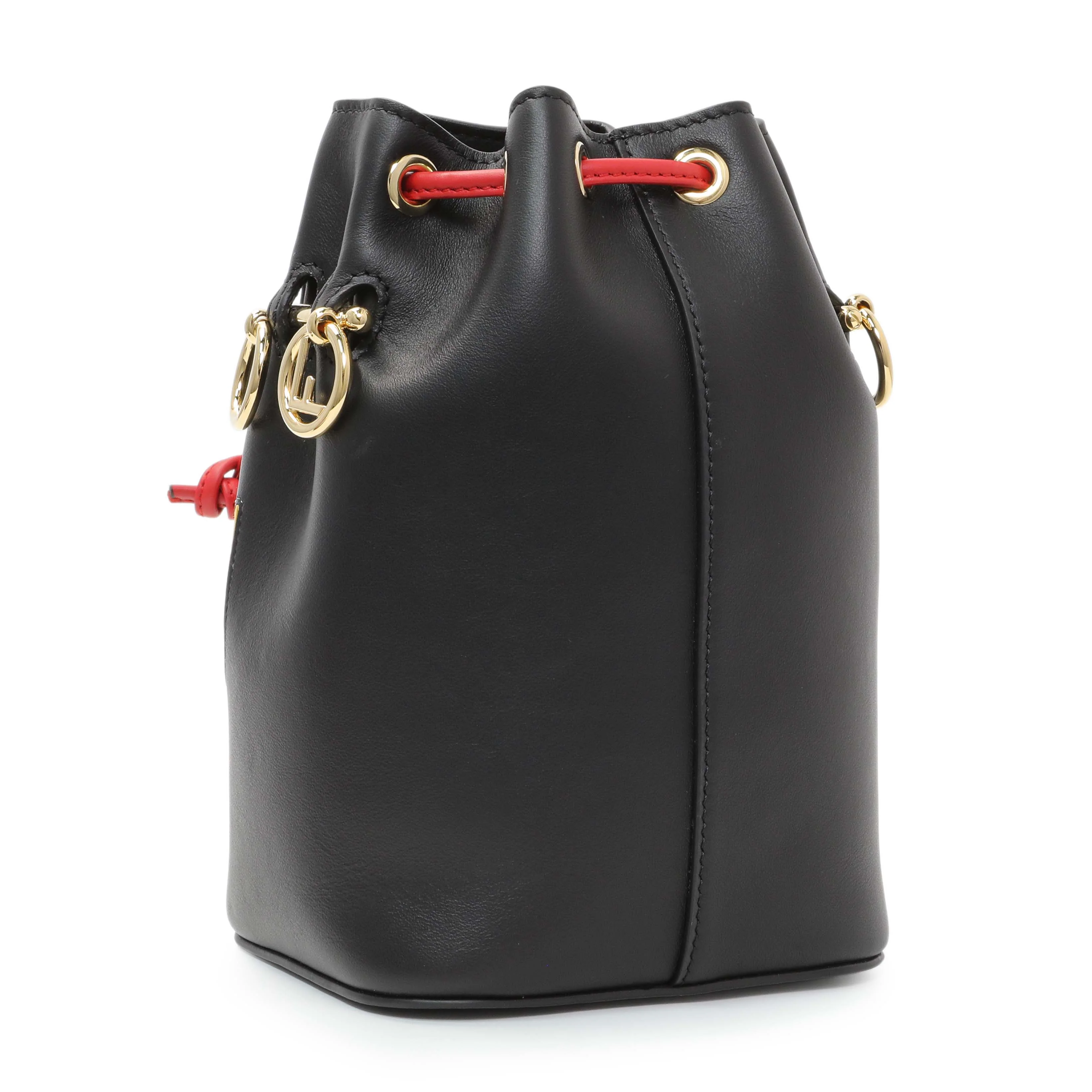 Fendi Black Calfskin Monster Mini Mon Tresor Bucket Bag - Image 2