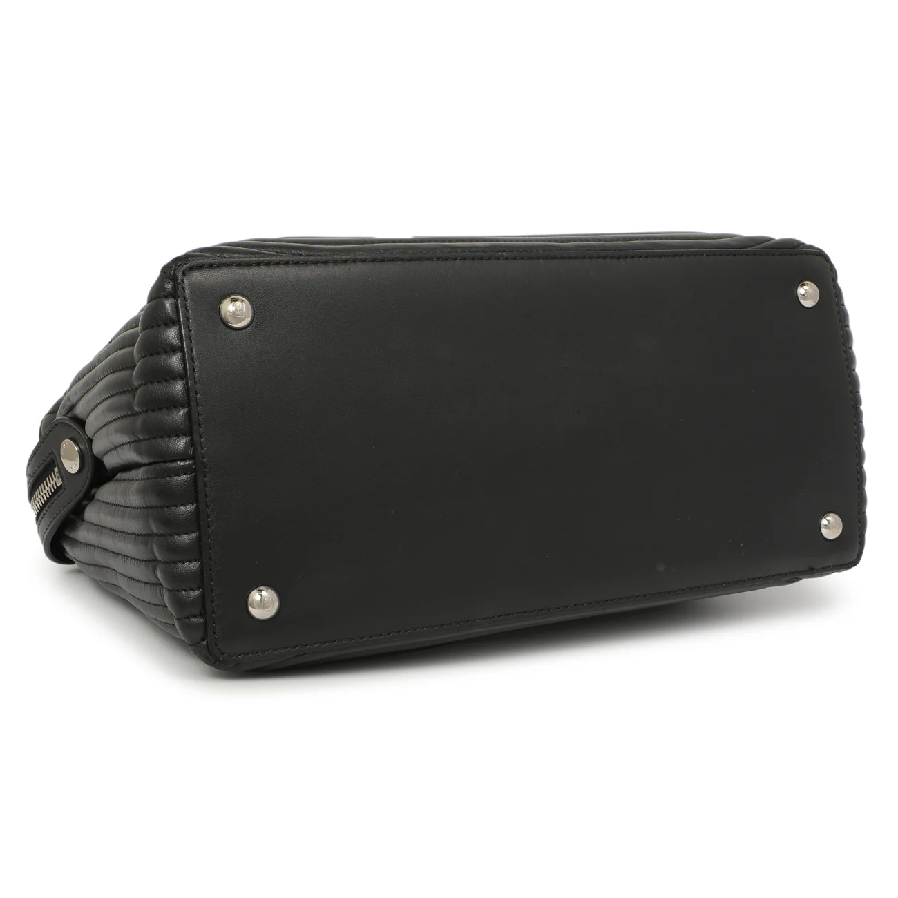 Fendi Black Nappa Trapuntata Medium DotCom Click Chain Satchel - Image 3