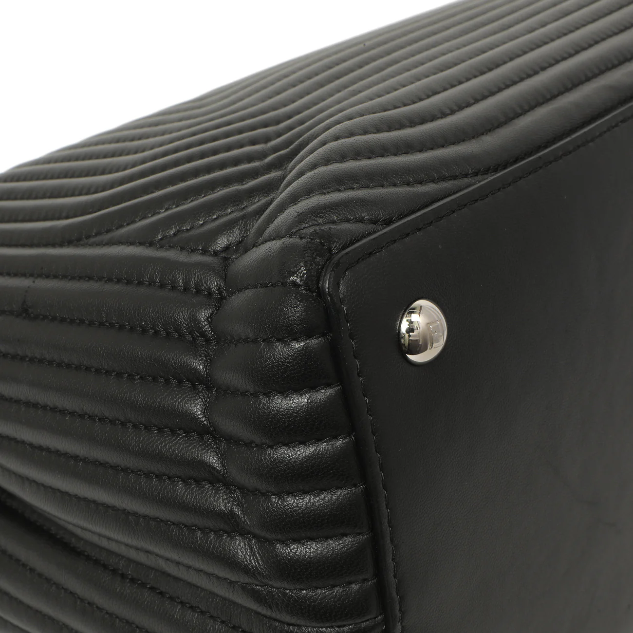 Fendi Black Nappa Trapuntata Medium DotCom Click Chain Satchel - Image 4