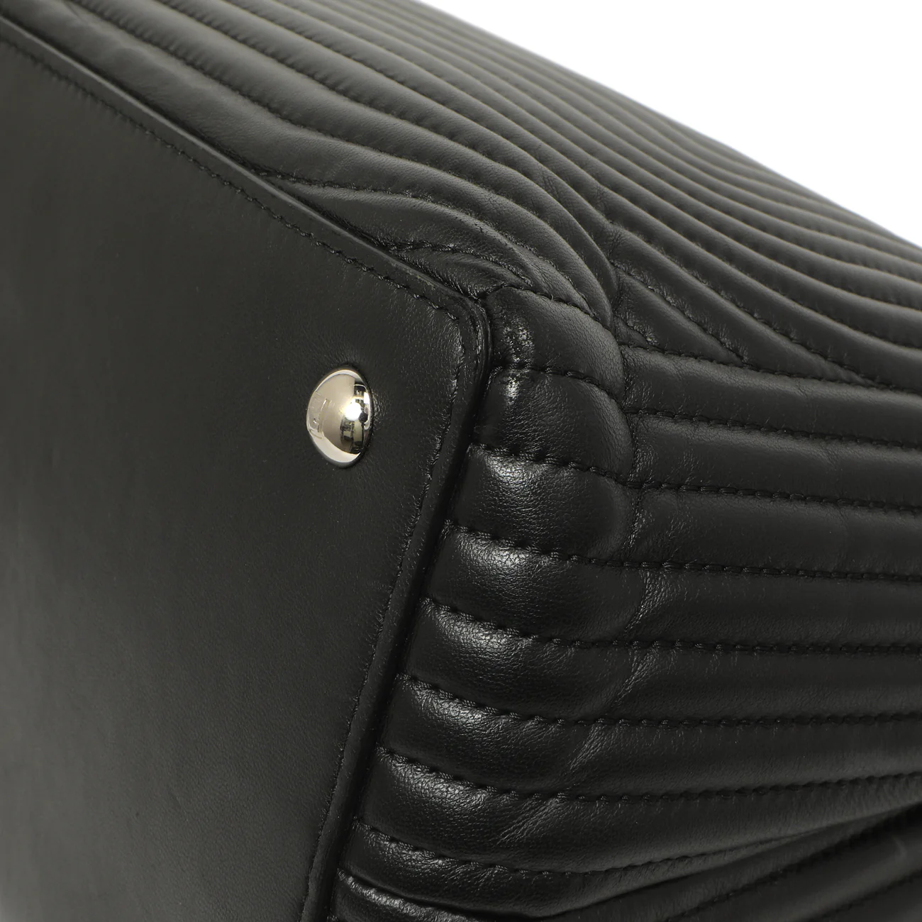 Fendi Black Nappa Trapuntata Medium DotCom Click Chain Satchel - Image 5