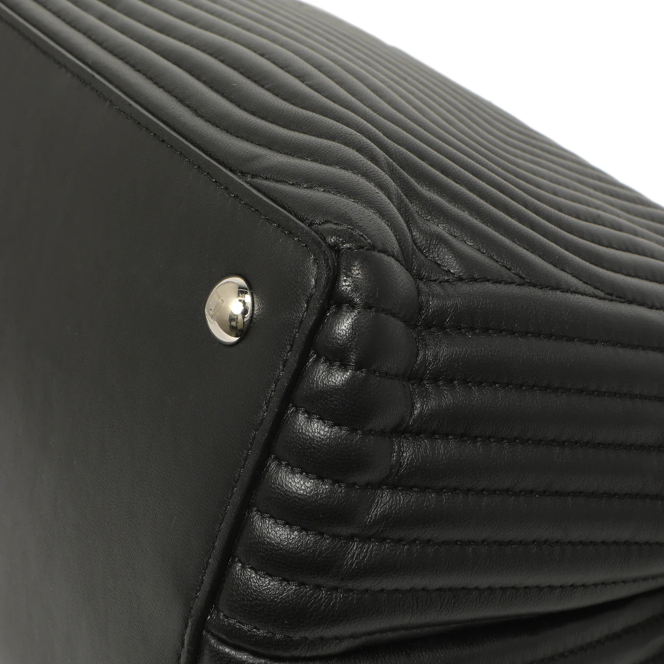 Fendi Black Nappa Trapuntata Medium DotCom Click Chain Satchel - Image 7