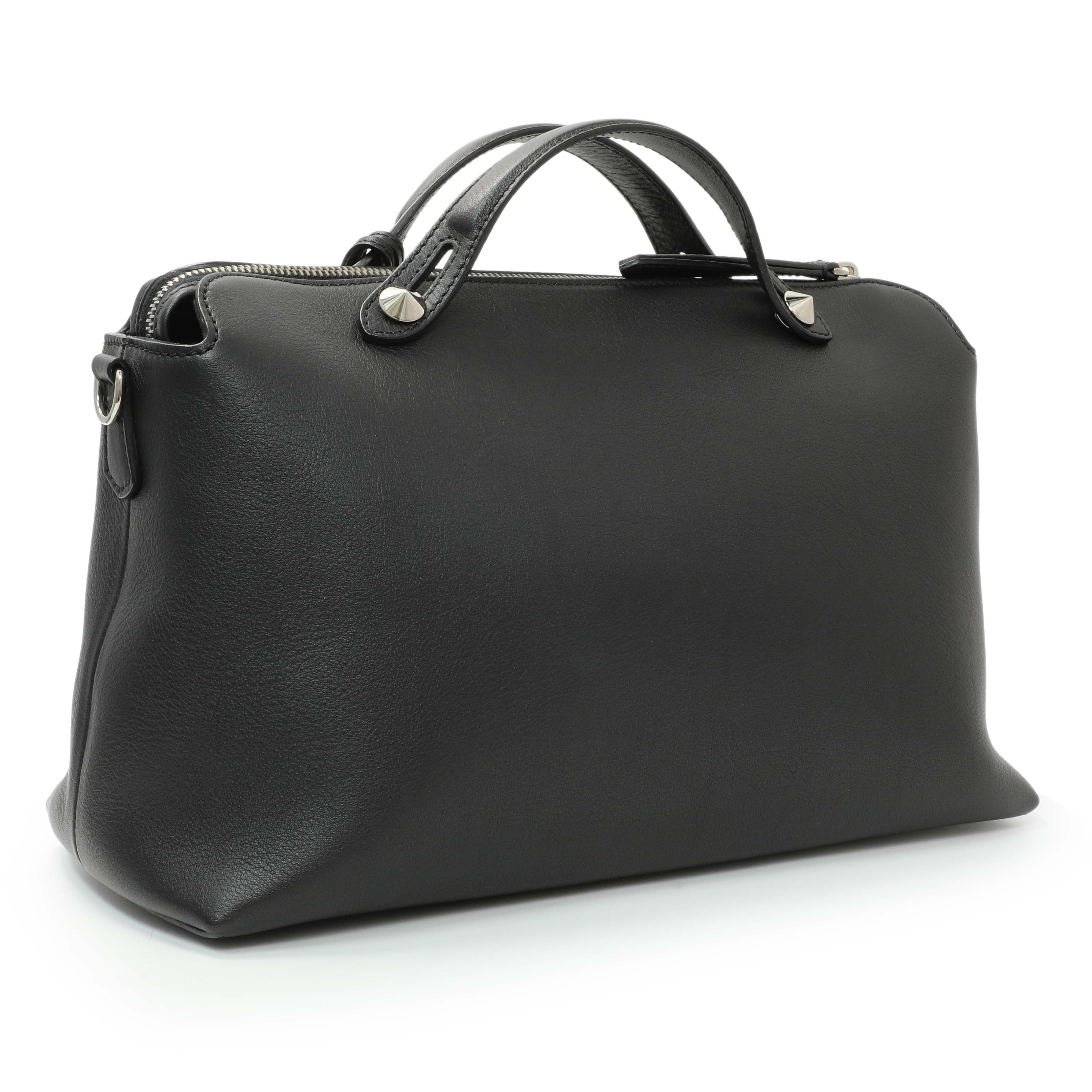 Fendi Black Vitello Dolce By The Way Boston Bag - Image 2