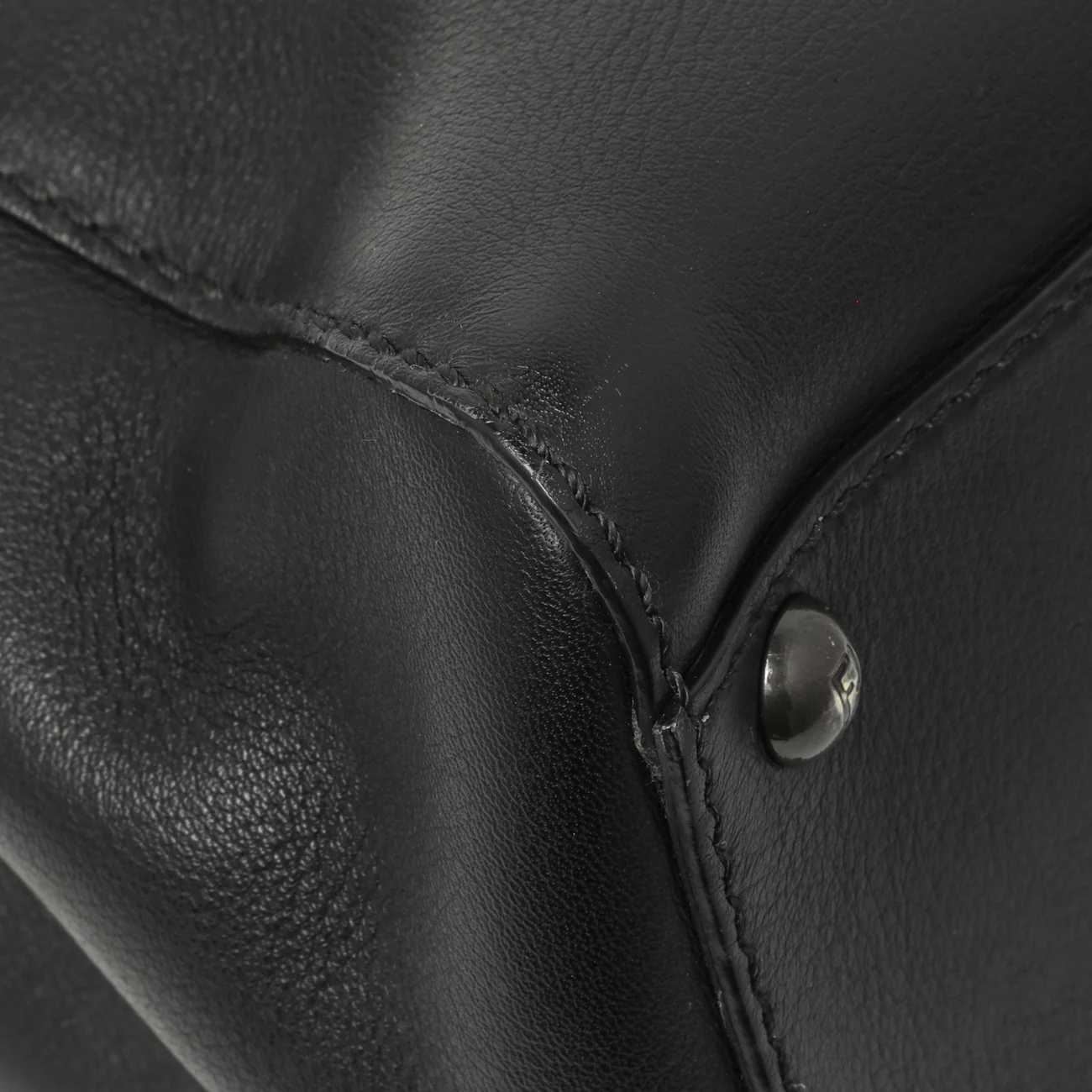 Fendi Black Vitello Seta Medium Peekaboo Iconic Satchel - Image 4