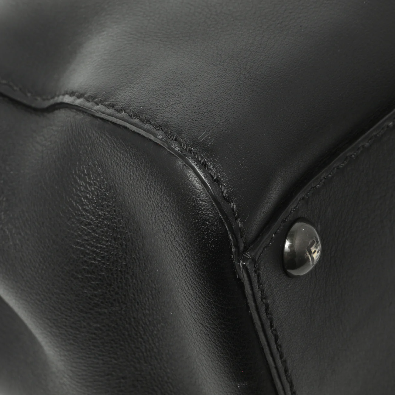 Fendi Black Vitello Seta Medium Peekaboo Iconic Satchel - Image 6