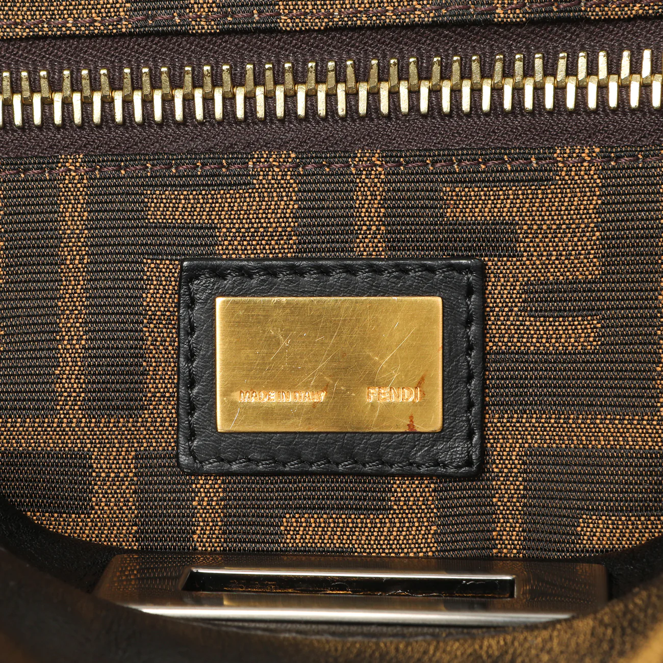 Fendi Black Vitello Seta Medium Peekaboo Iconic Satchel - Image 9