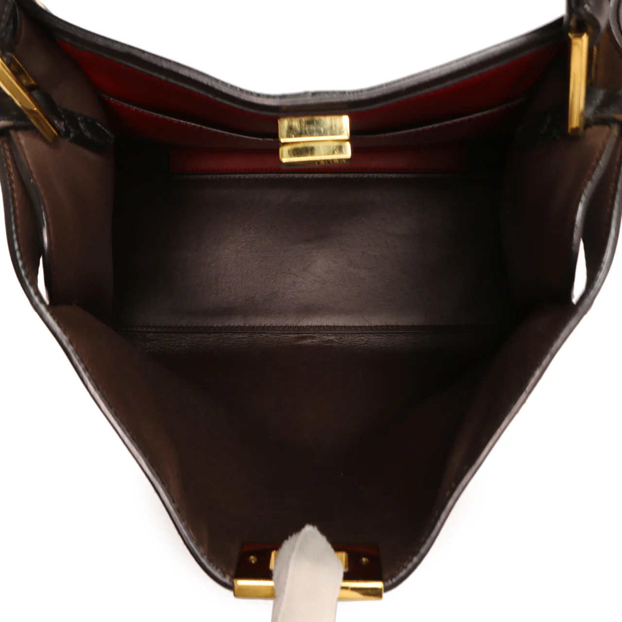 Fendi Black Vitello Seta Medium Peekaboo X-Lite - Image 10