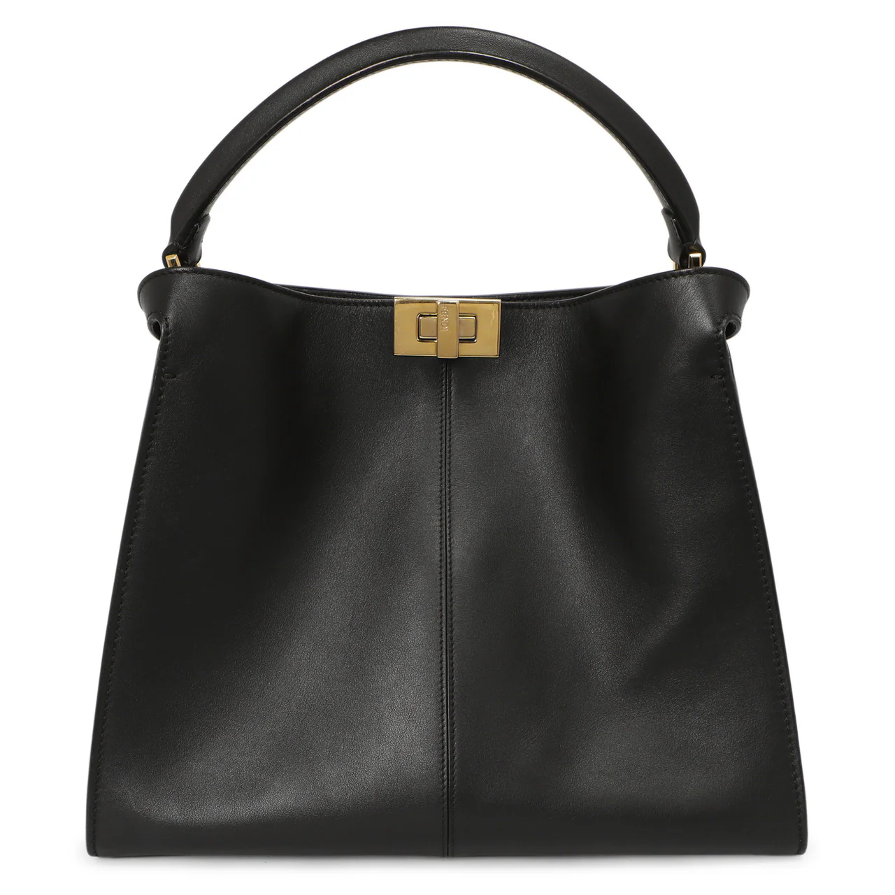 Fendi Black Vitello Seta Medium Peekaboo X-Lite - Image 2