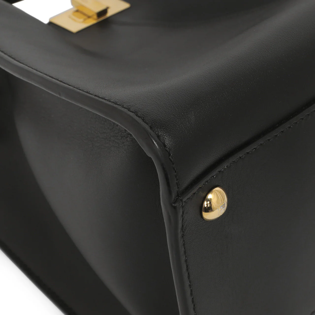Fendi Black Vitello Seta Medium Peekaboo X-Lite - Image 5