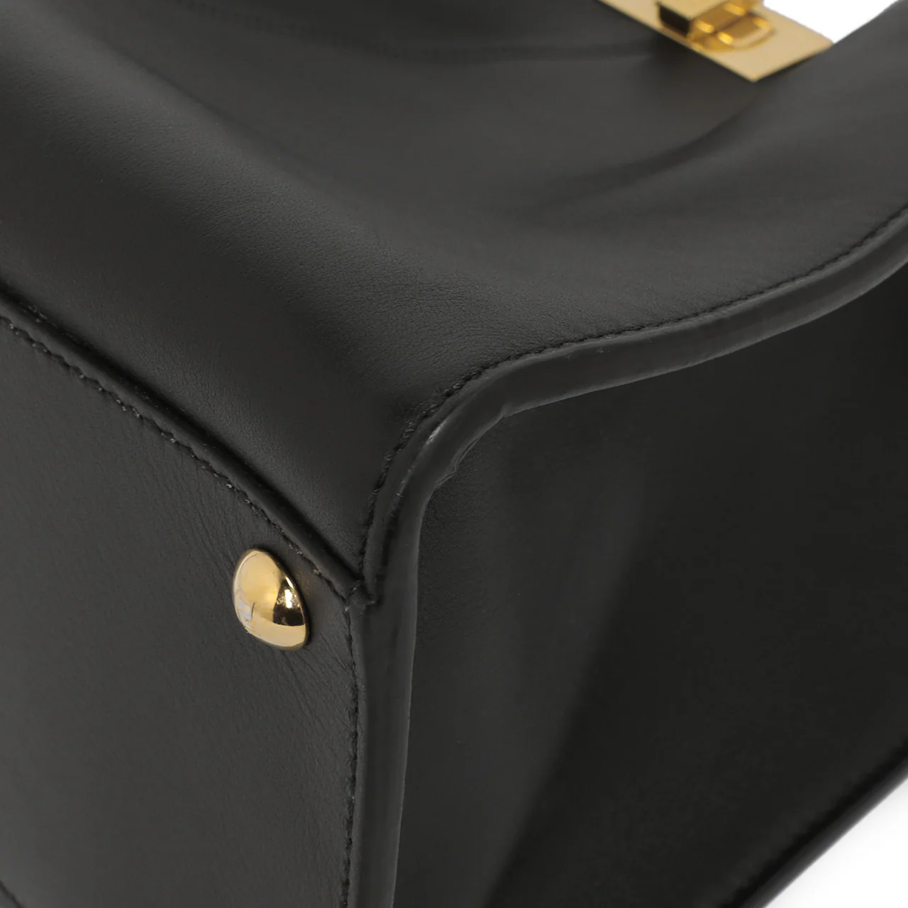 Fendi Black Vitello Seta Medium Peekaboo X-Lite - Image 6