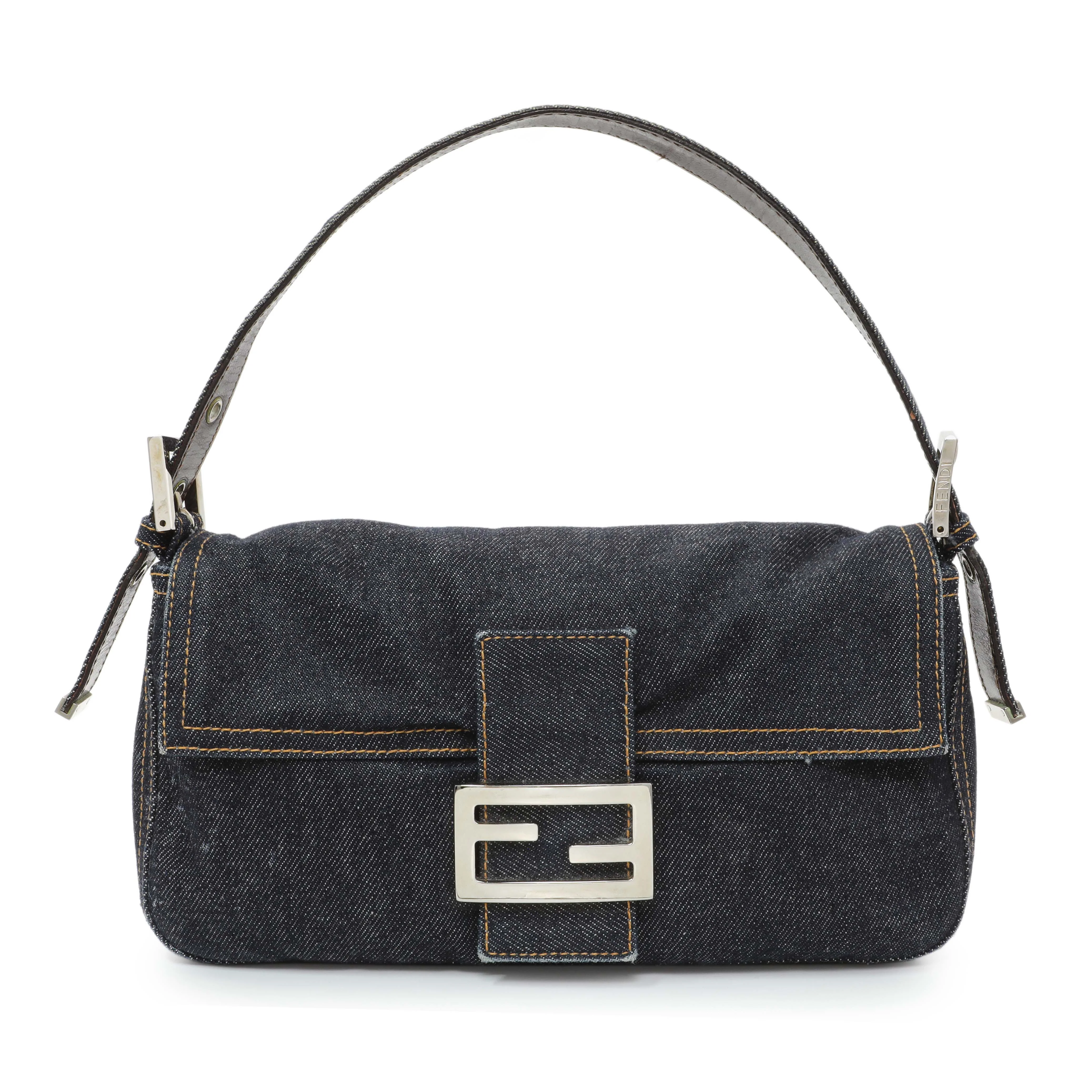 Fendi Blue Denim Baguette