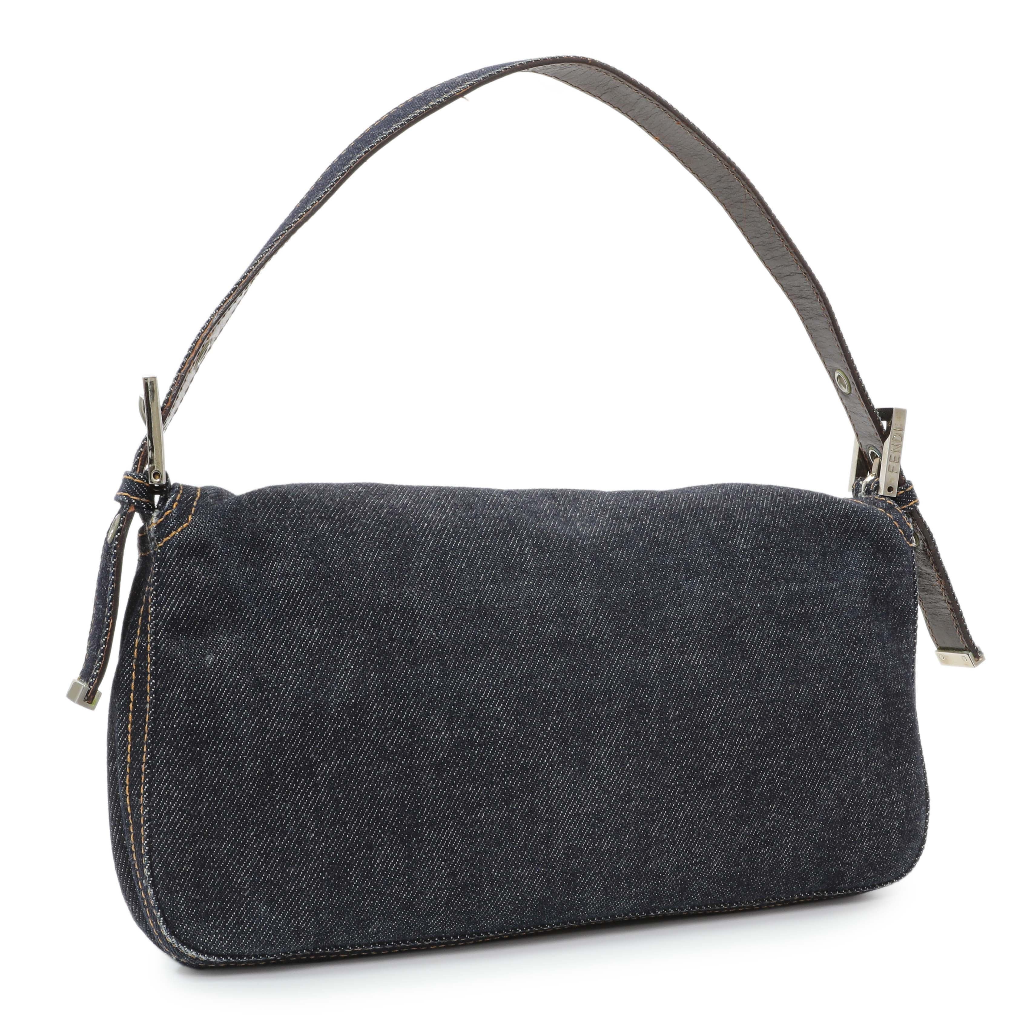 Fendi Blue Denim Baguette - Image 2
