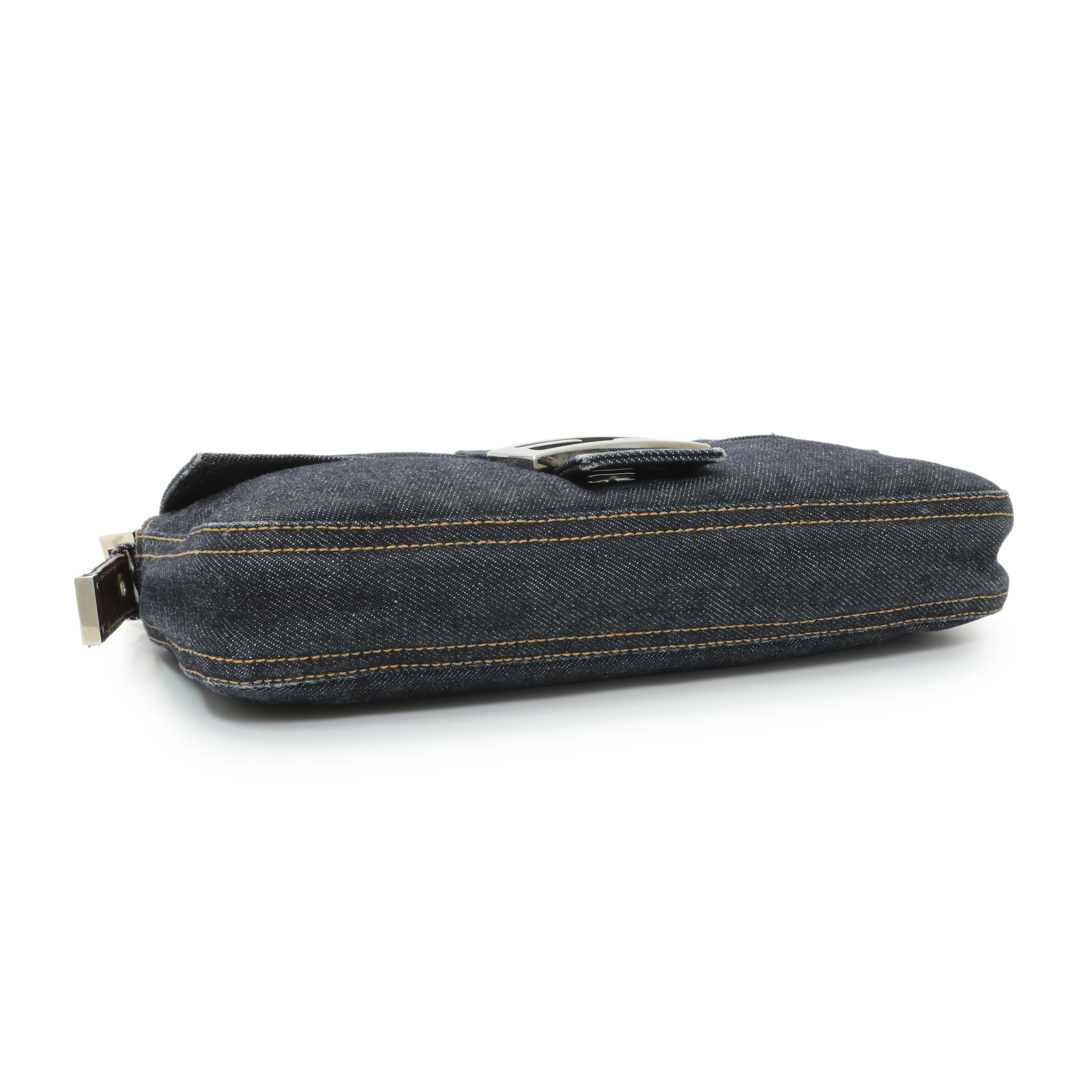 Fendi Blue Denim Baguette - Image 3