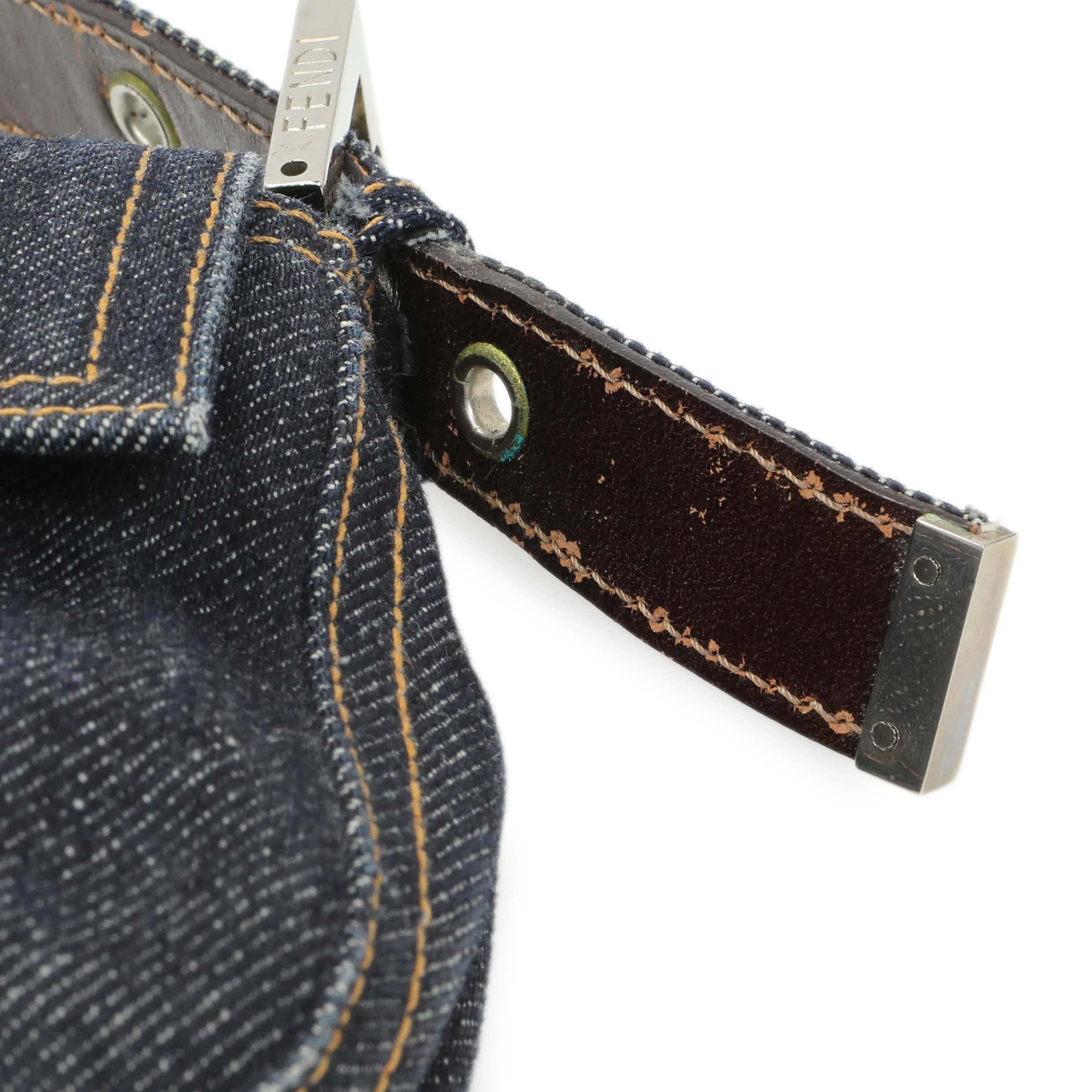 Fendi Blue Denim Baguette - Image 7
