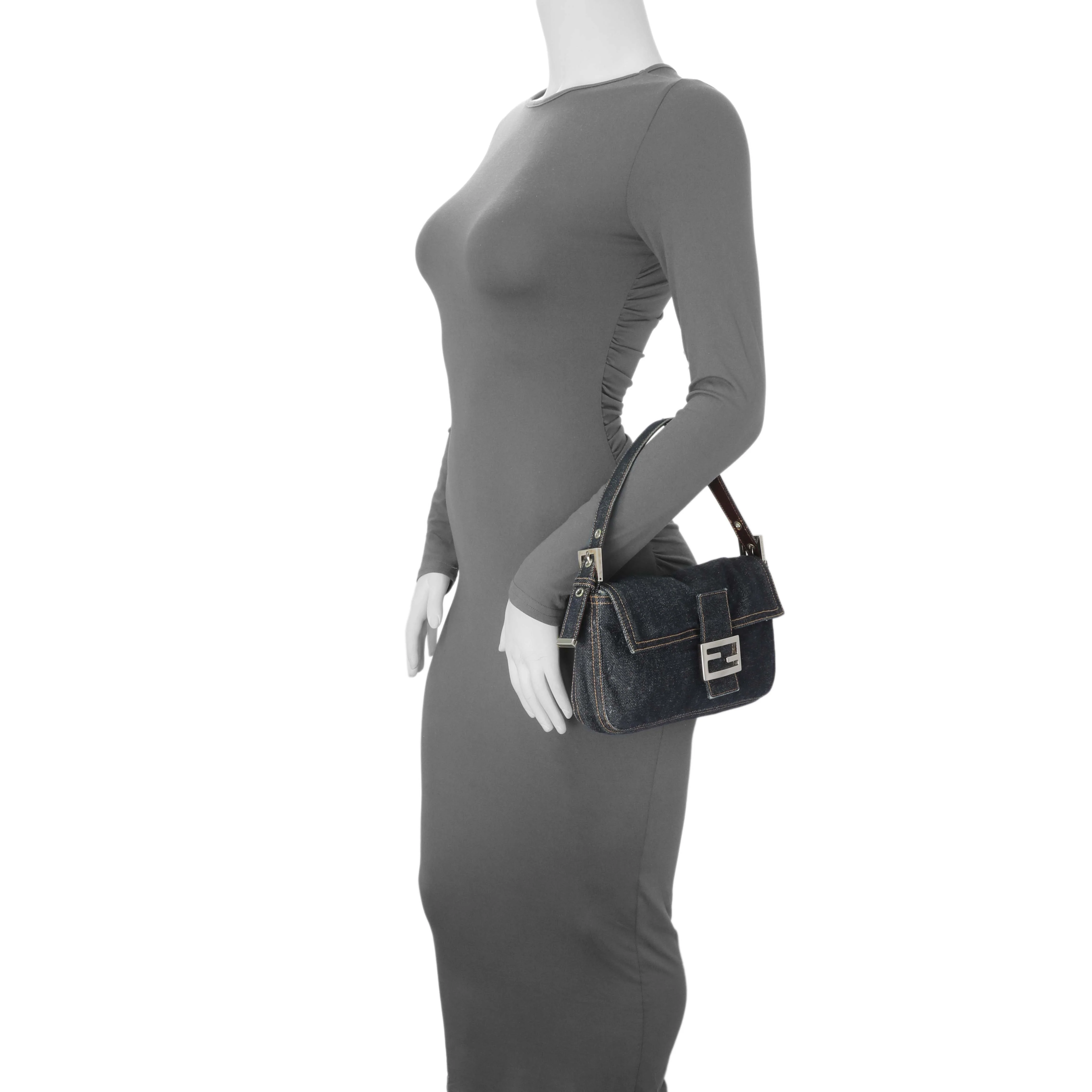 Fendi Blue Denim Baguette - Image 8