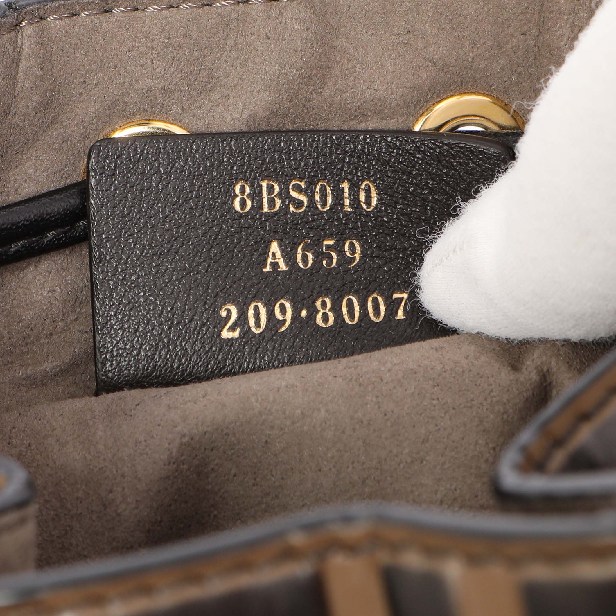 Fendi Brown Calfskin Zucca Embossed Mini Mon Tresor Bucket Bag - Image 7