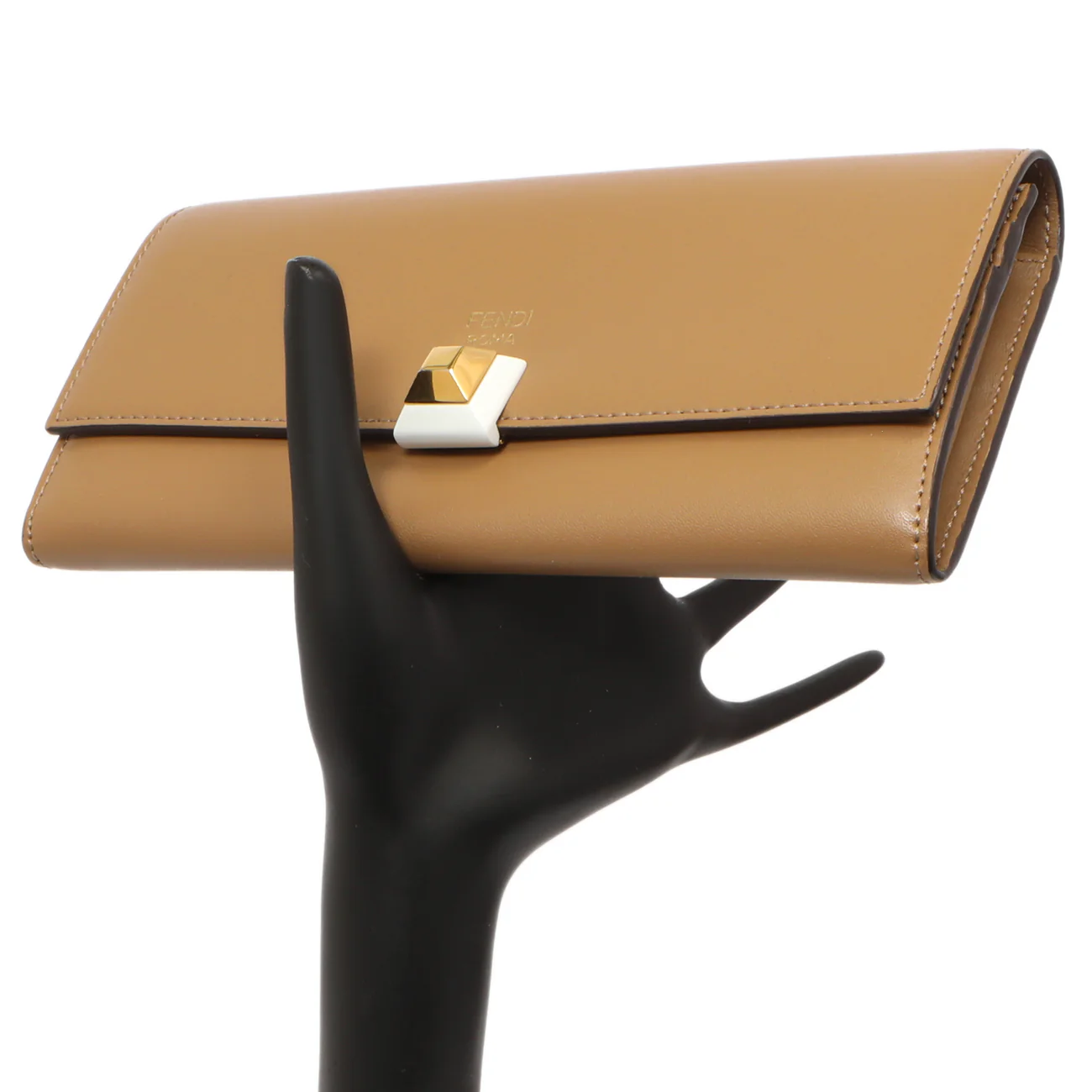 Fendi Brown Vitello Liberty Studded Continental Wallet - Image 6