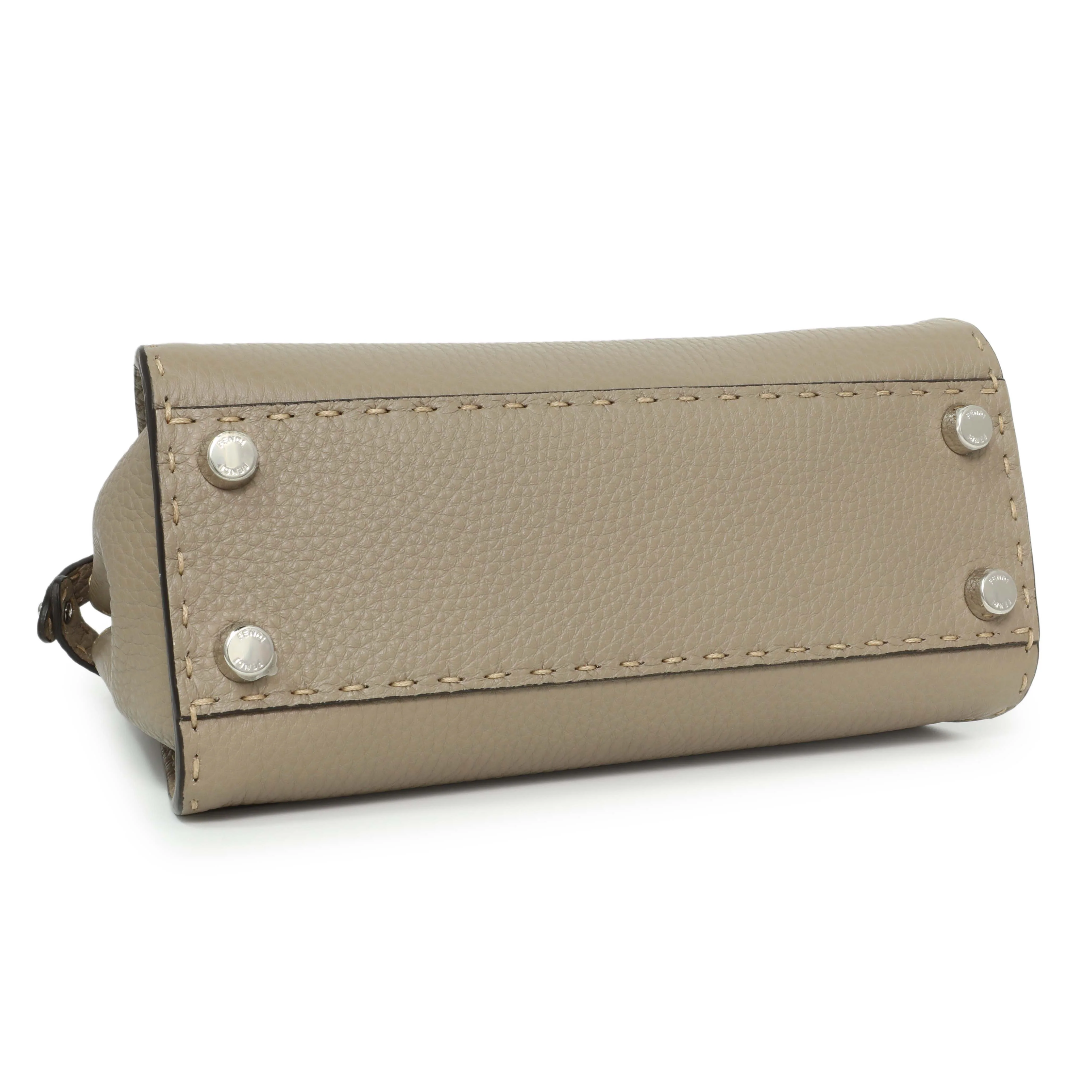 Fendi Cuoio Romano Snakeskin Selleria Mini Peekaboo Iconic Satchel - Image 3