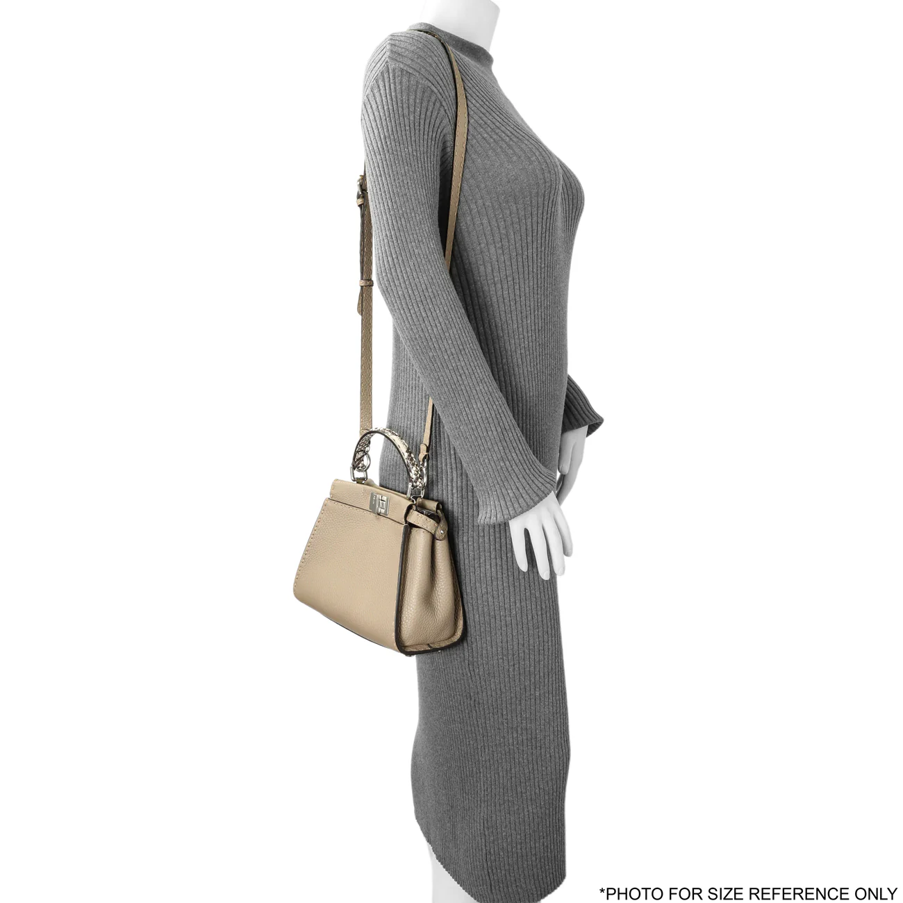 Fendi Cuoio Romano Snakeskin Selleria Mini Peekaboo Iconic Satchel - Image 6