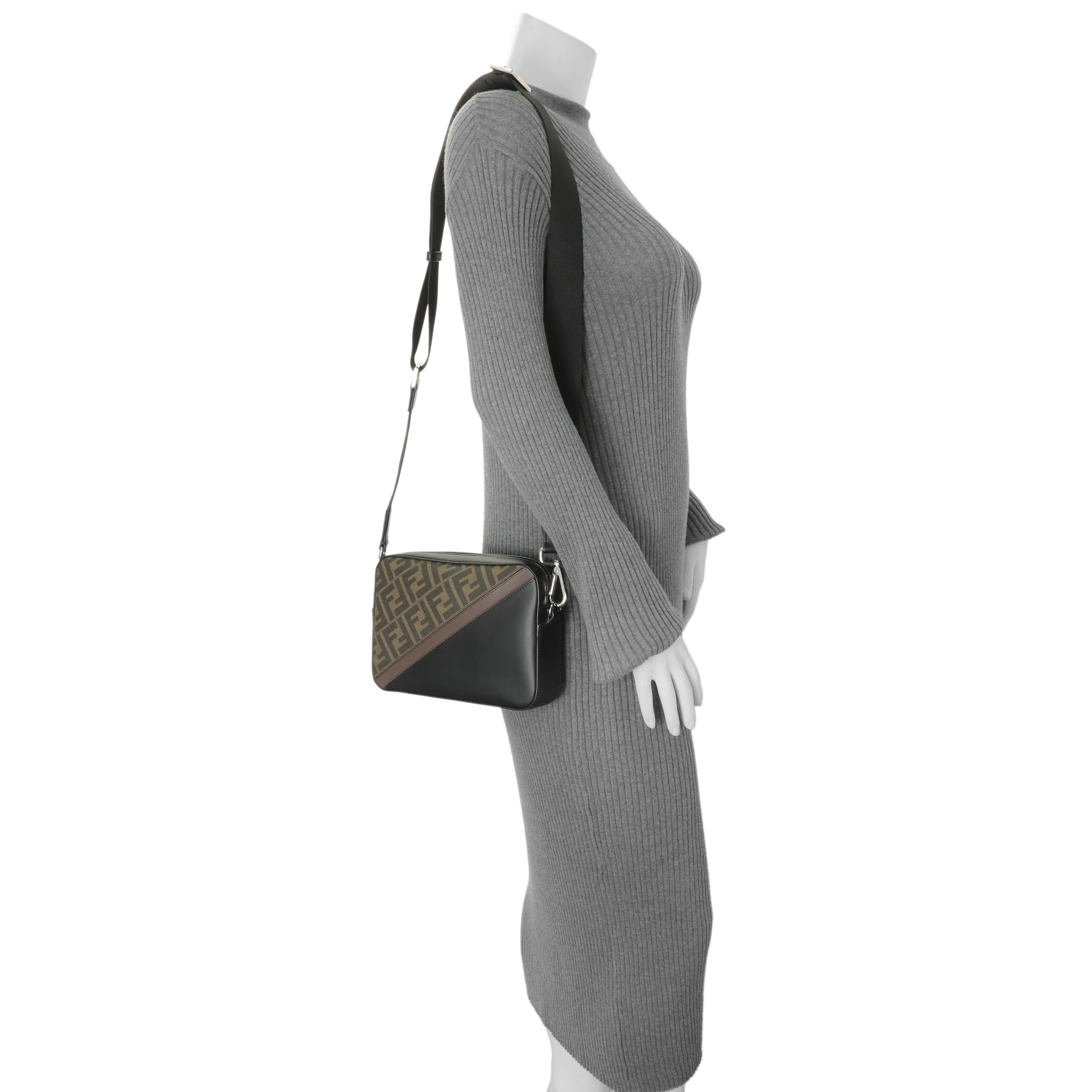 Fendi Diagonal Brown FF Canvas Camera Case - Image 8
