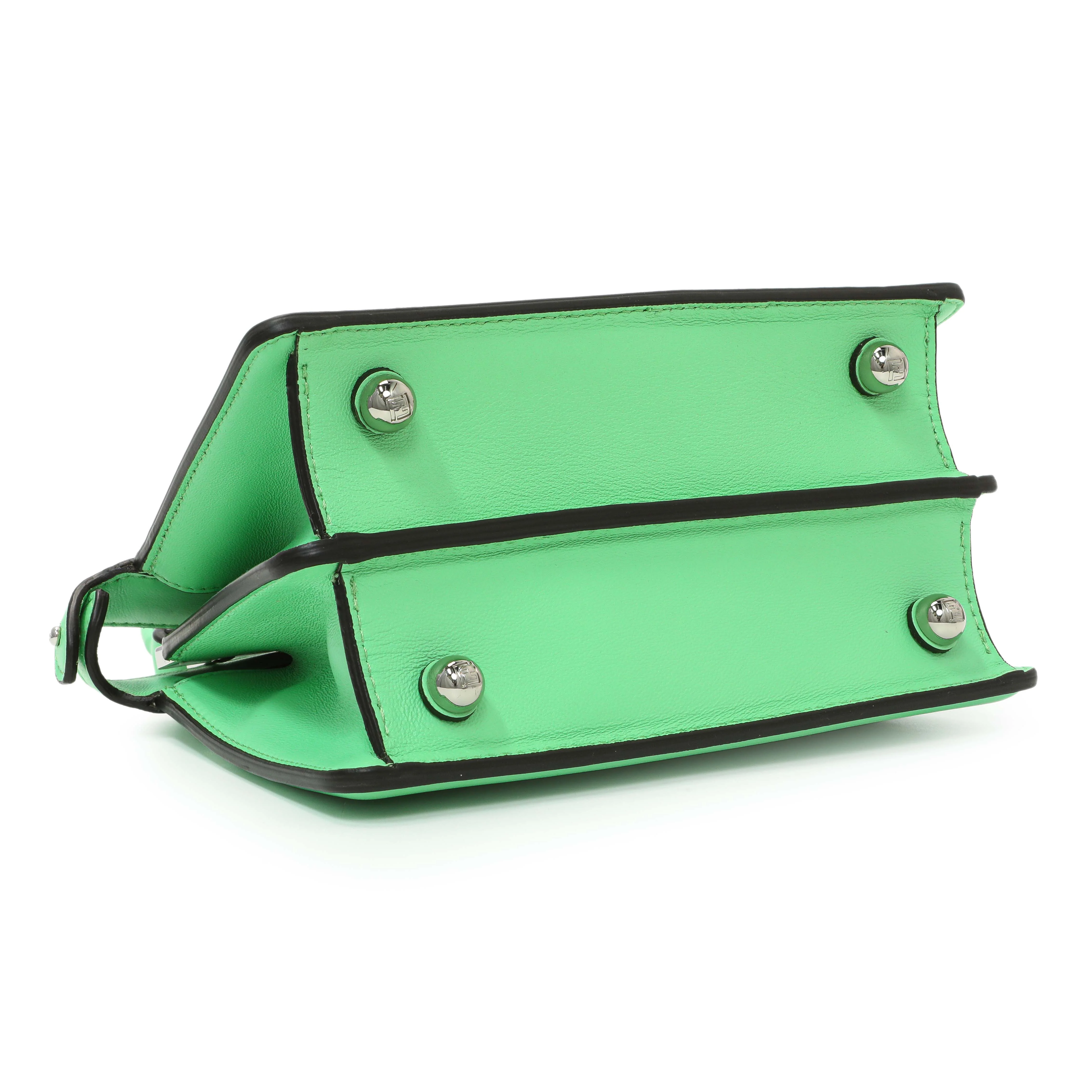 Fendi Edamame Shiny Nappa Petite Peekaboo I SEE U Satchel - Image 3