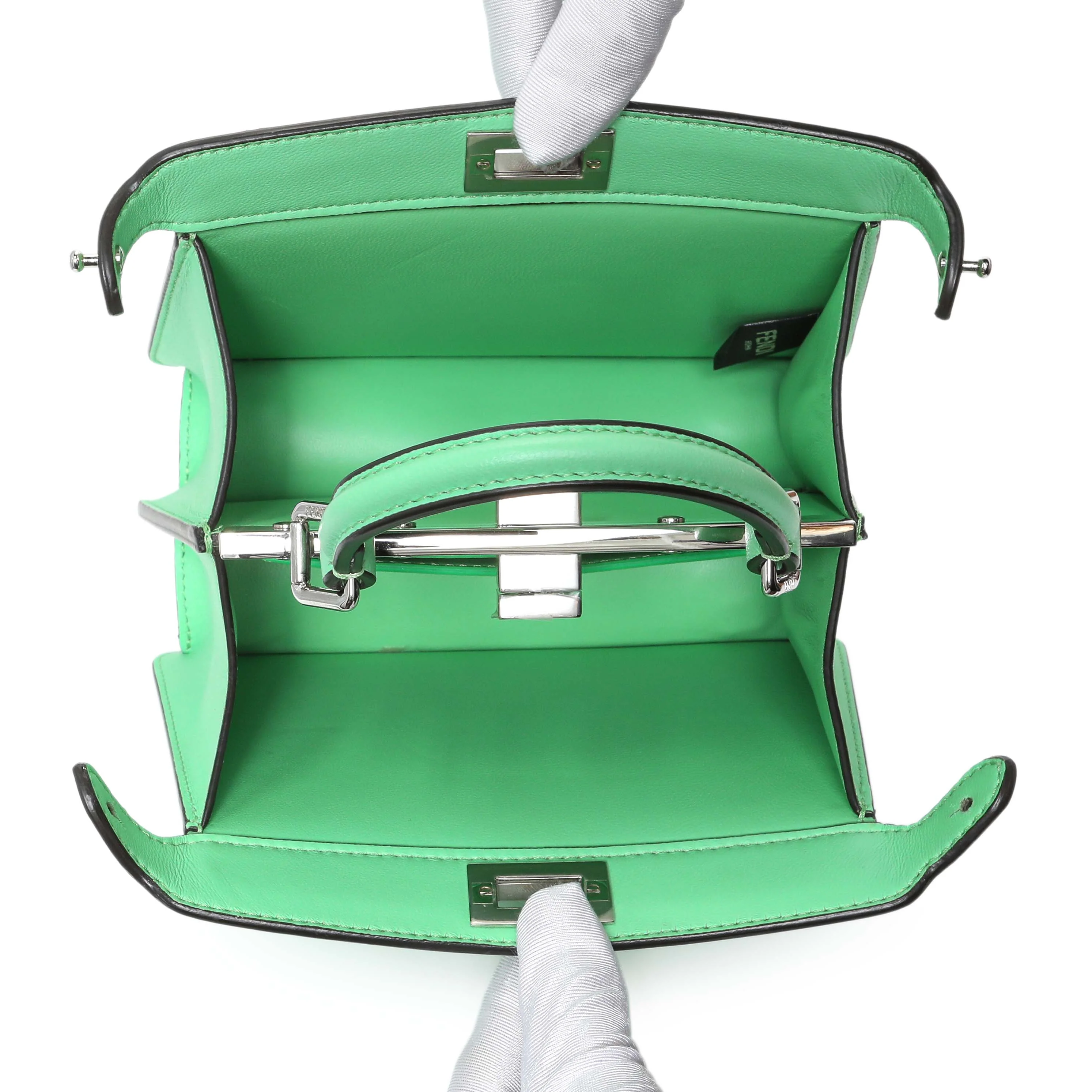 Fendi Edamame Shiny Nappa Petite Peekaboo I SEE U Satchel - Image 4