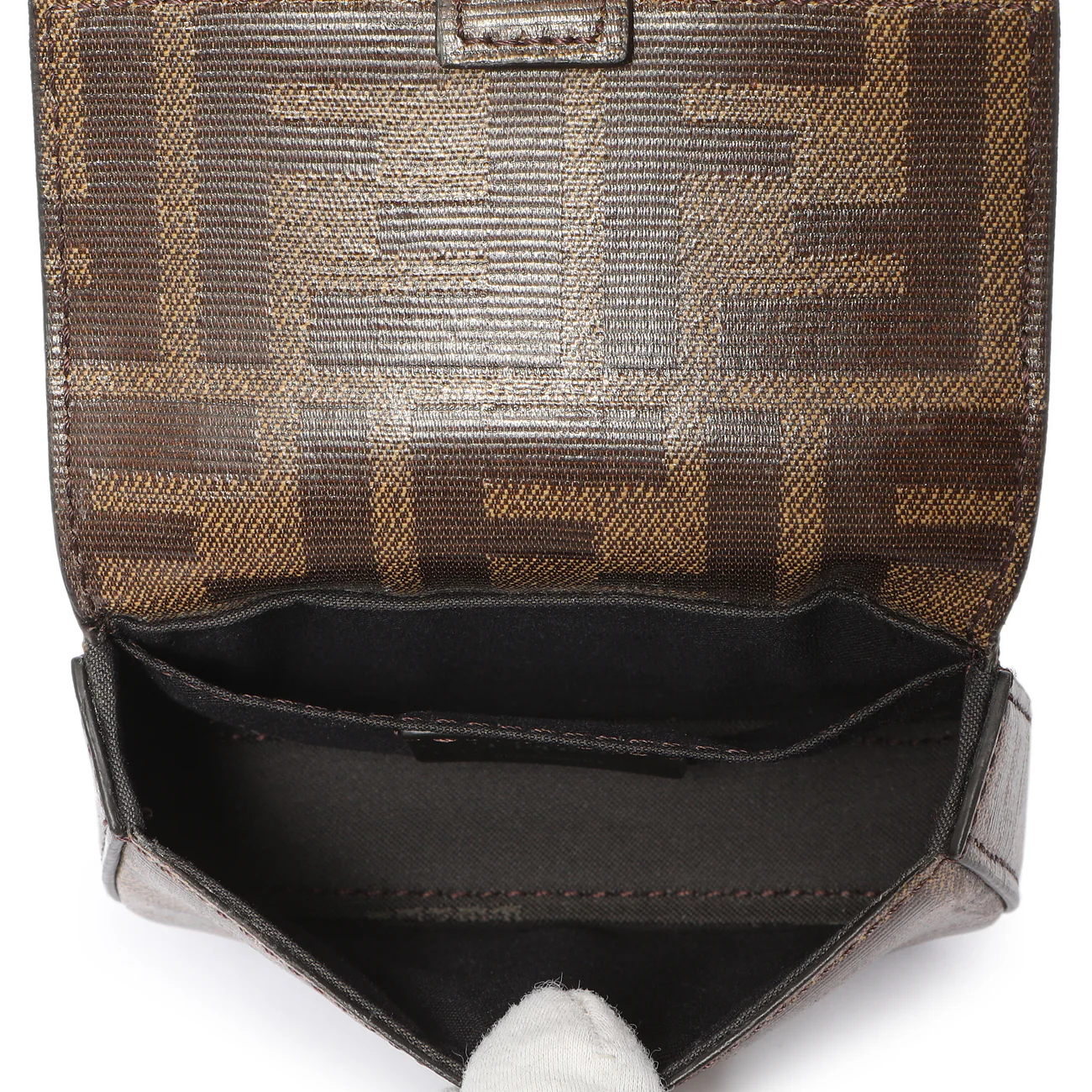 Fendi Glazed Canvas Vitello Century FF 1974 Nano Baguette Belt Bag - Image 4