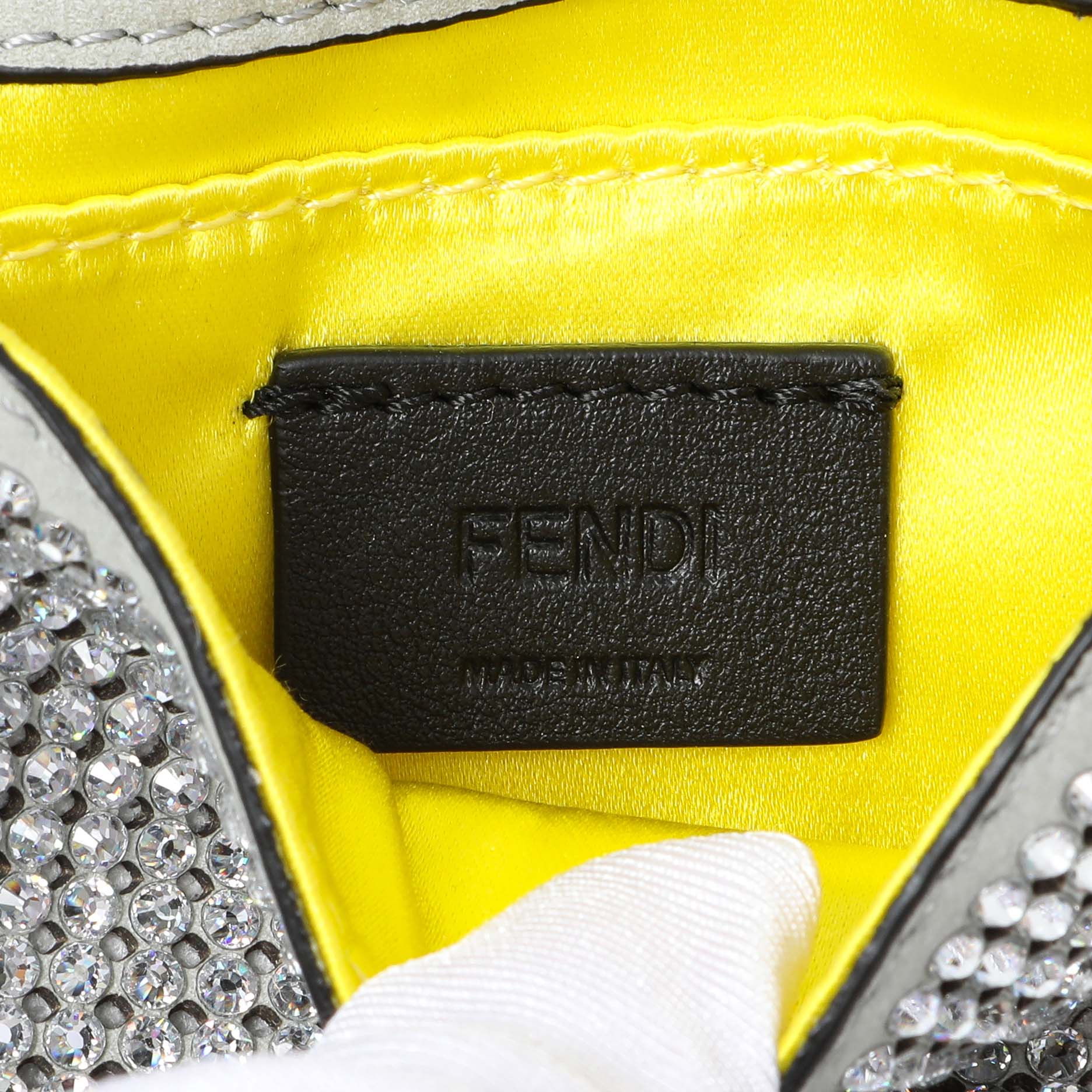 Fendi Grey Nubuck Crystal Nano Baguette Charm - Image 5