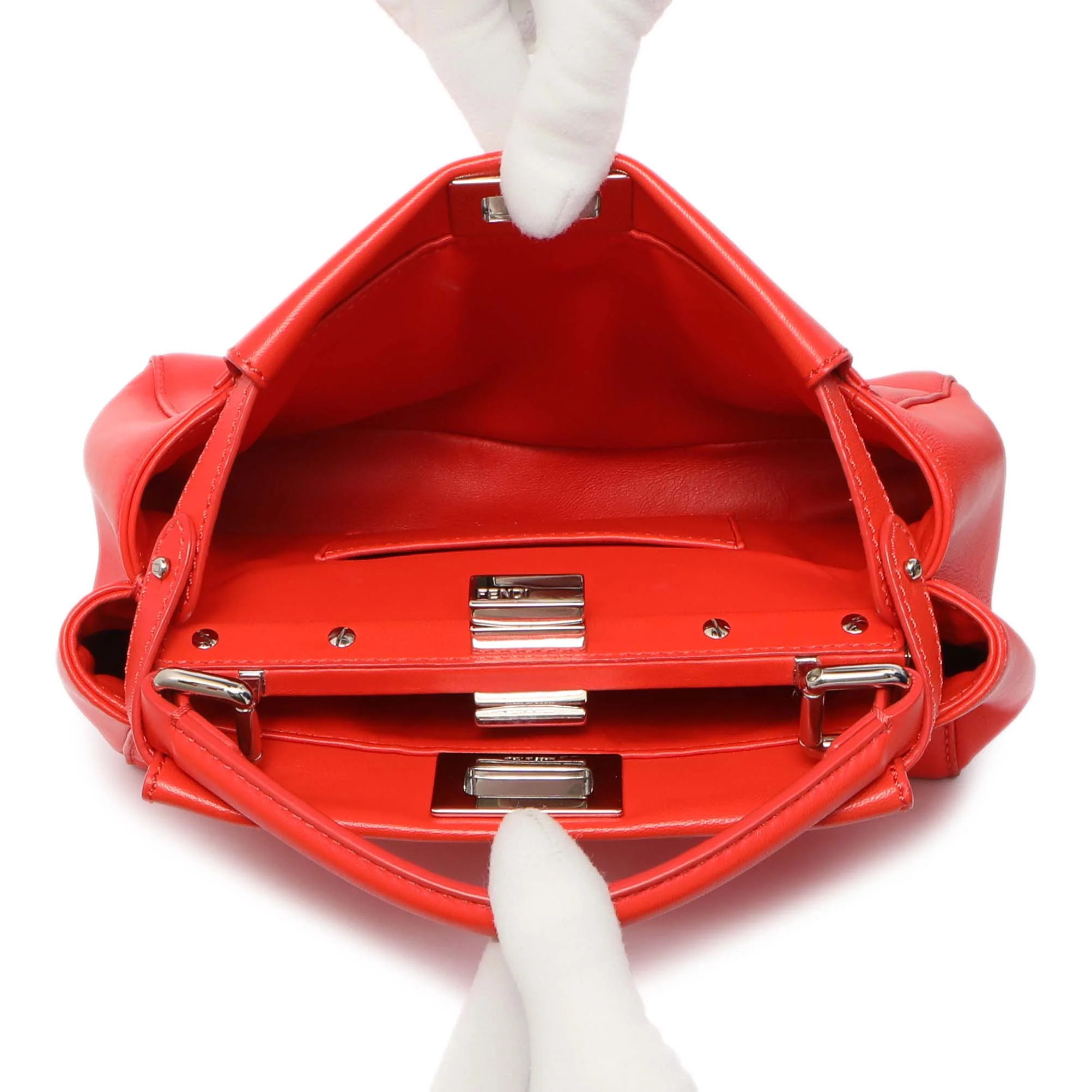 Fendi Papavero Nappa Mini Peekaboo Iconic Satchel - Image 11