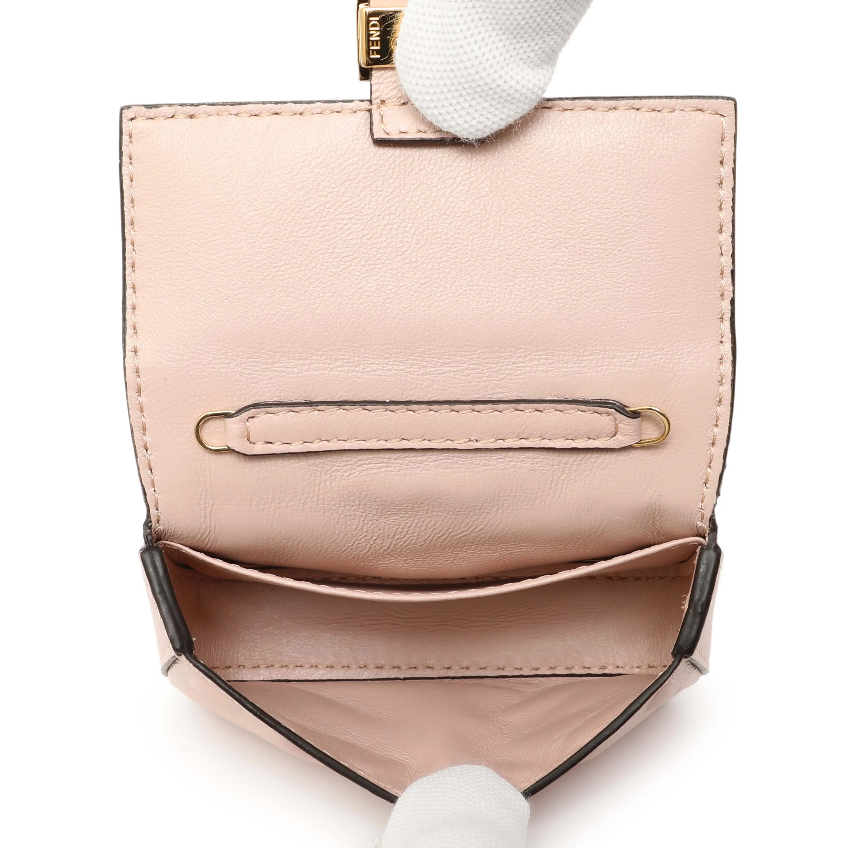 Fendi Pink Nappa Matisse FF Embossed Nano Baguette Charm - Image 4