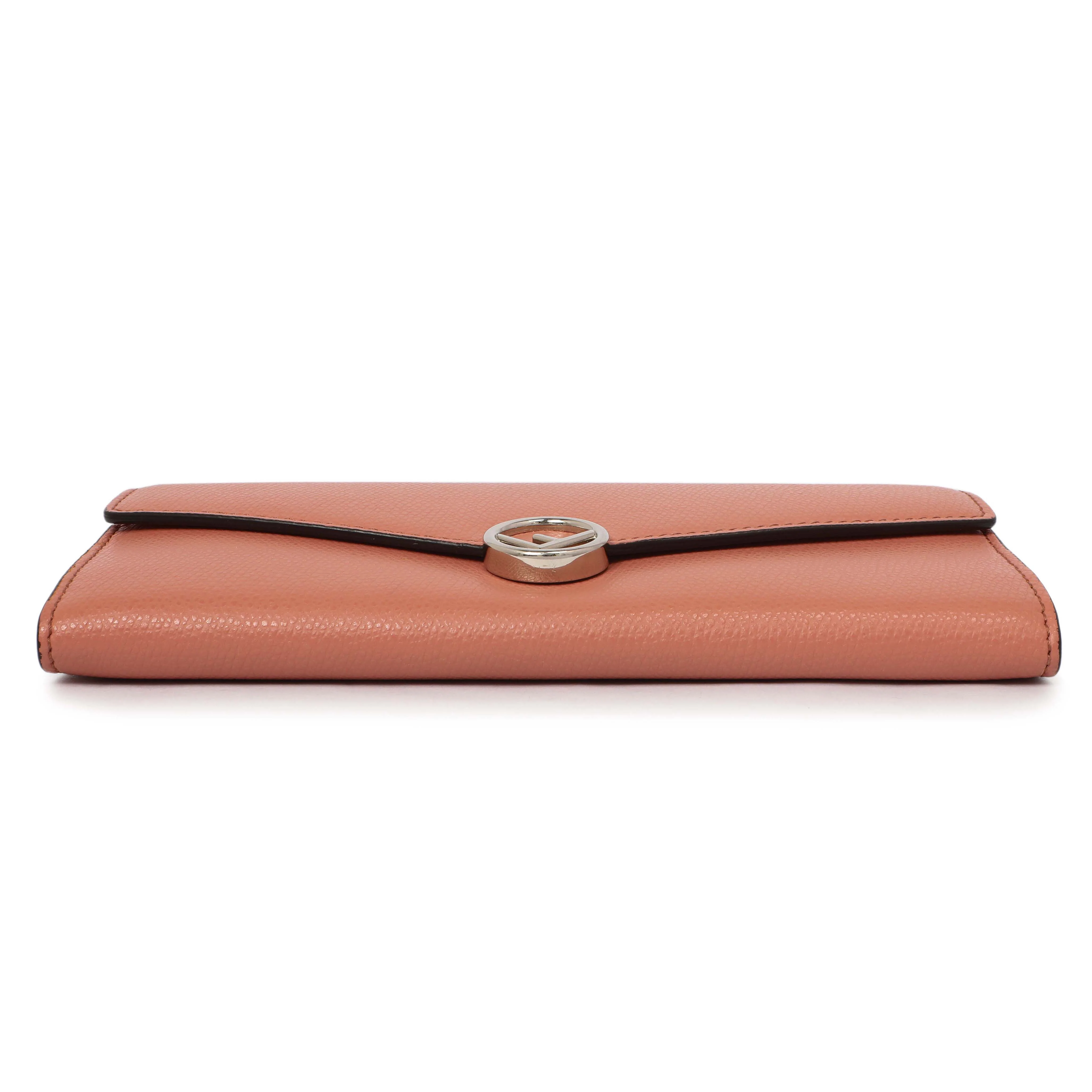 Fendi Pink Vitello Cruise F is Fendi Continental Envelope Wallet on Chain - Image 3