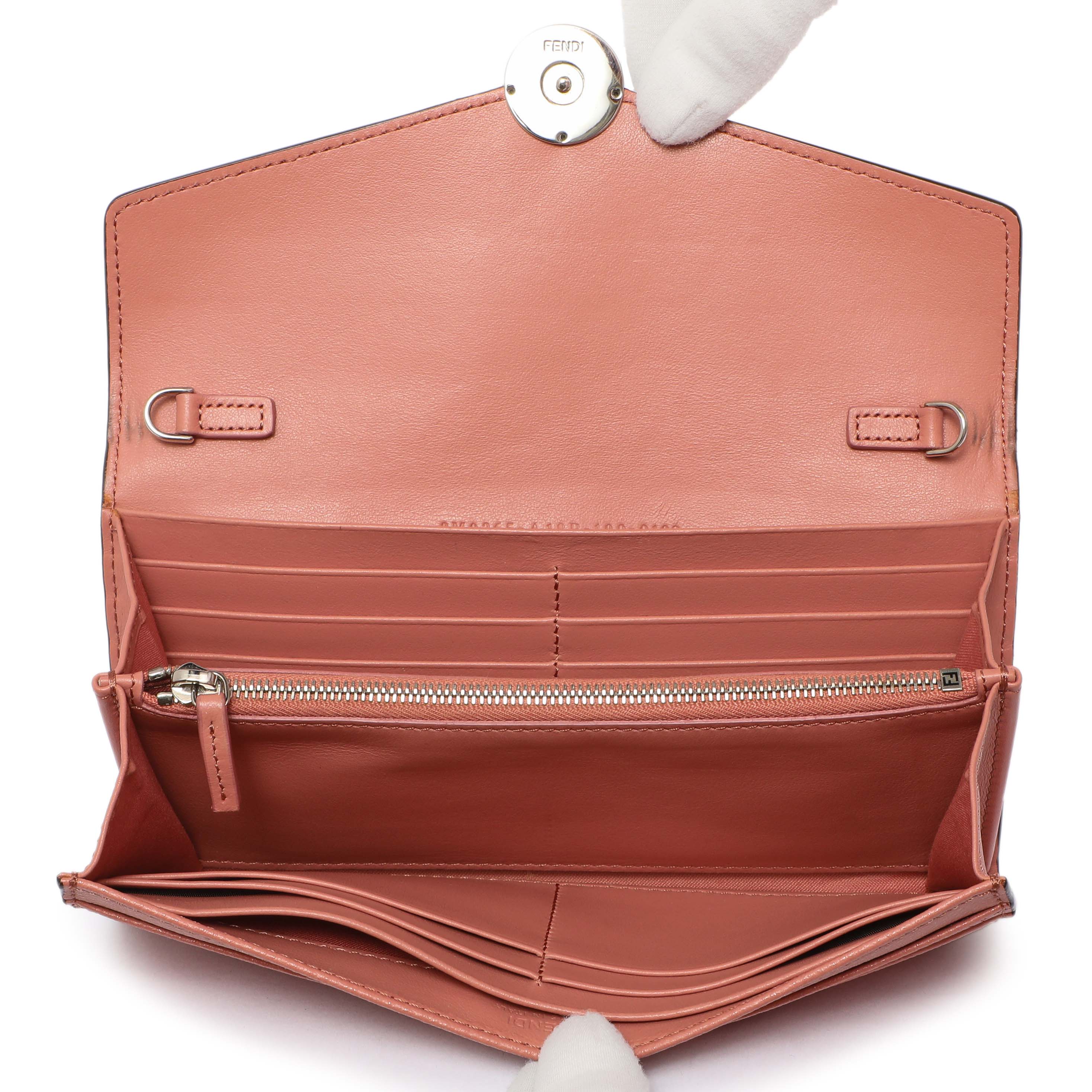 Fendi Pink Vitello Cruise F is Fendi Continental Envelope Wallet on Chain - Image 4