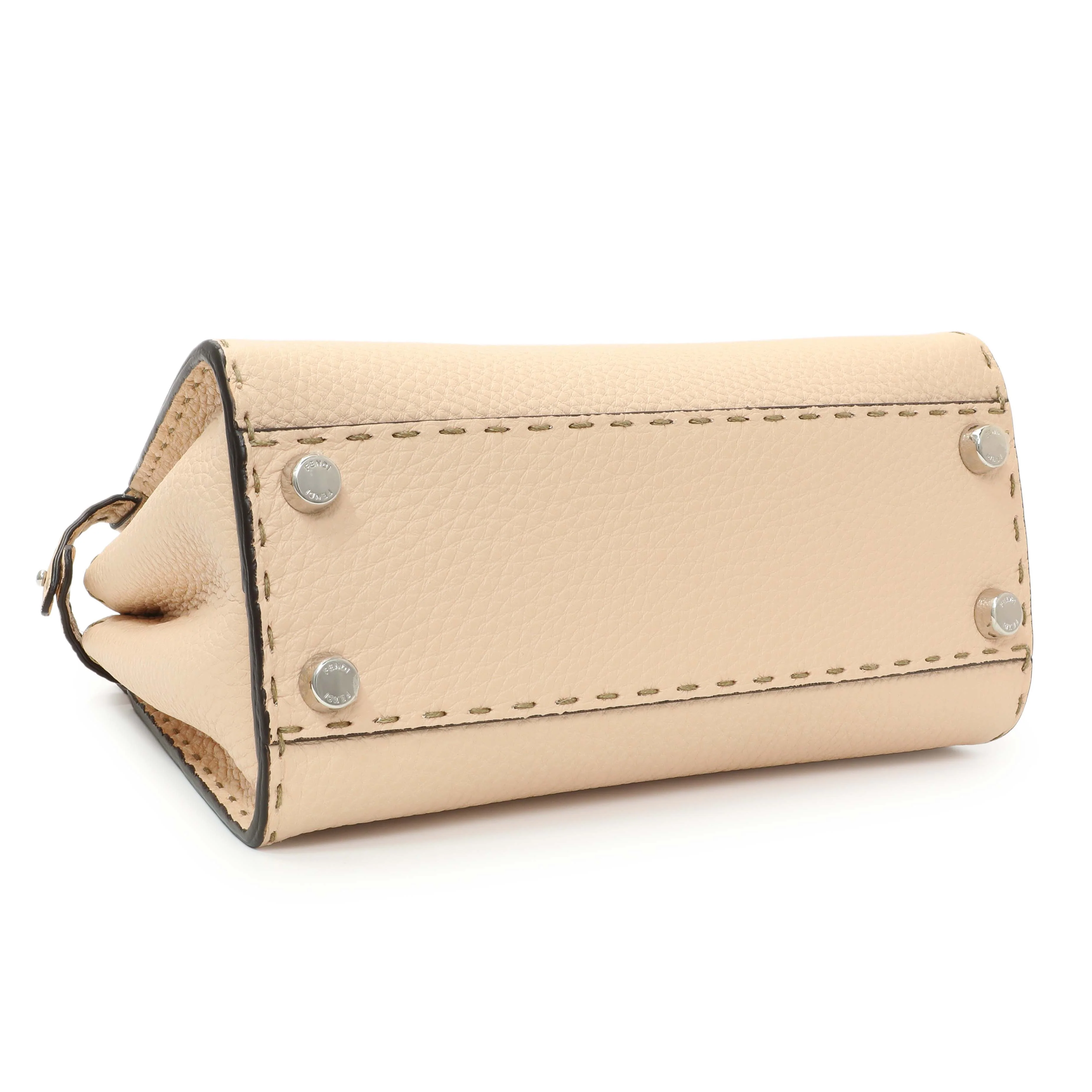 Fendi Plaster Cuoio Romano Snakeskin Selleria Mini Peekaboo Iconic Satchel - Image 3