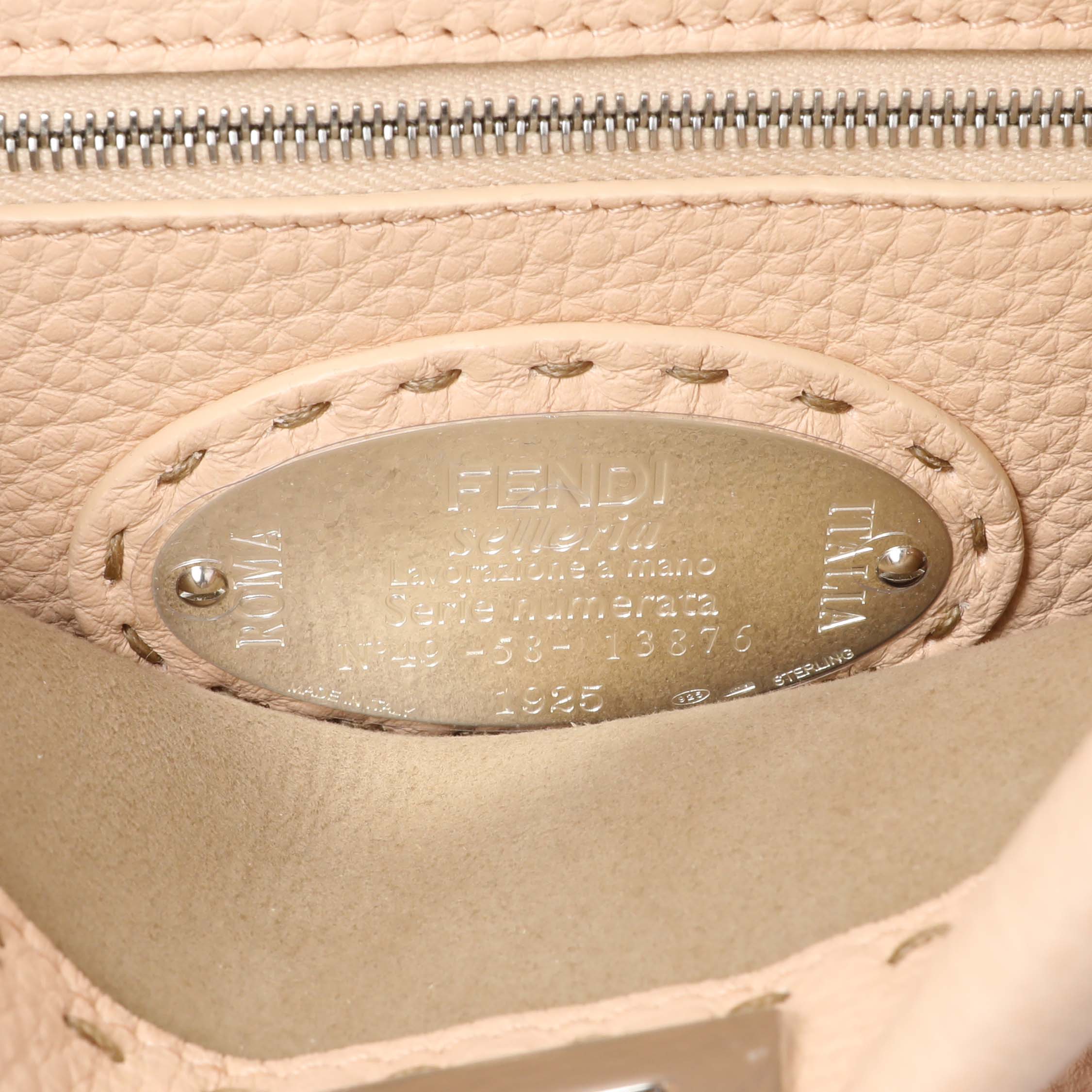 Fendi Plaster Cuoio Romano Snakeskin Selleria Mini Peekaboo Iconic Satchel - Image 5
