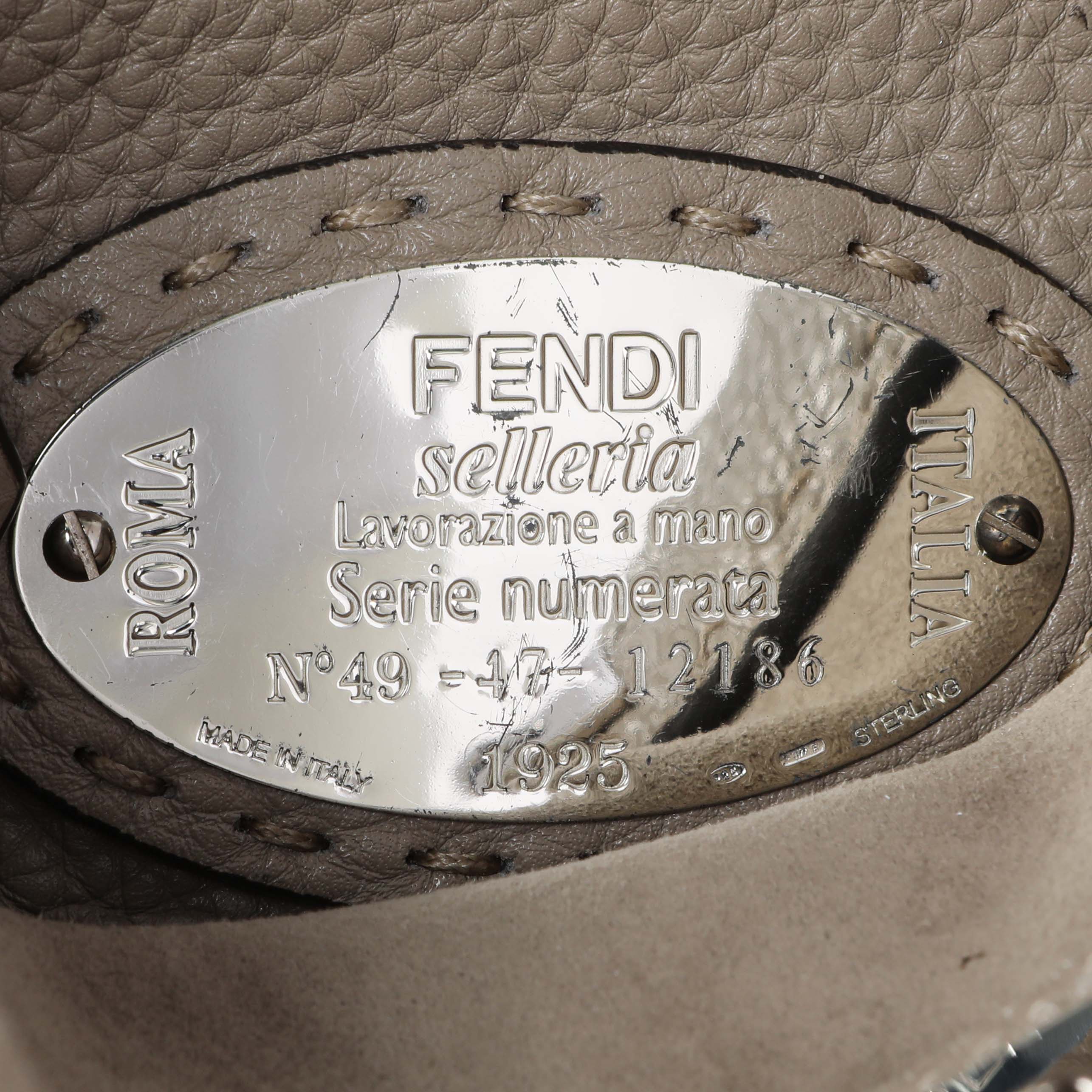 Fendi Plaster Cuoio Romano Snakeskin Selleria Mini Peekaboo Iconic Satchel - Image 5