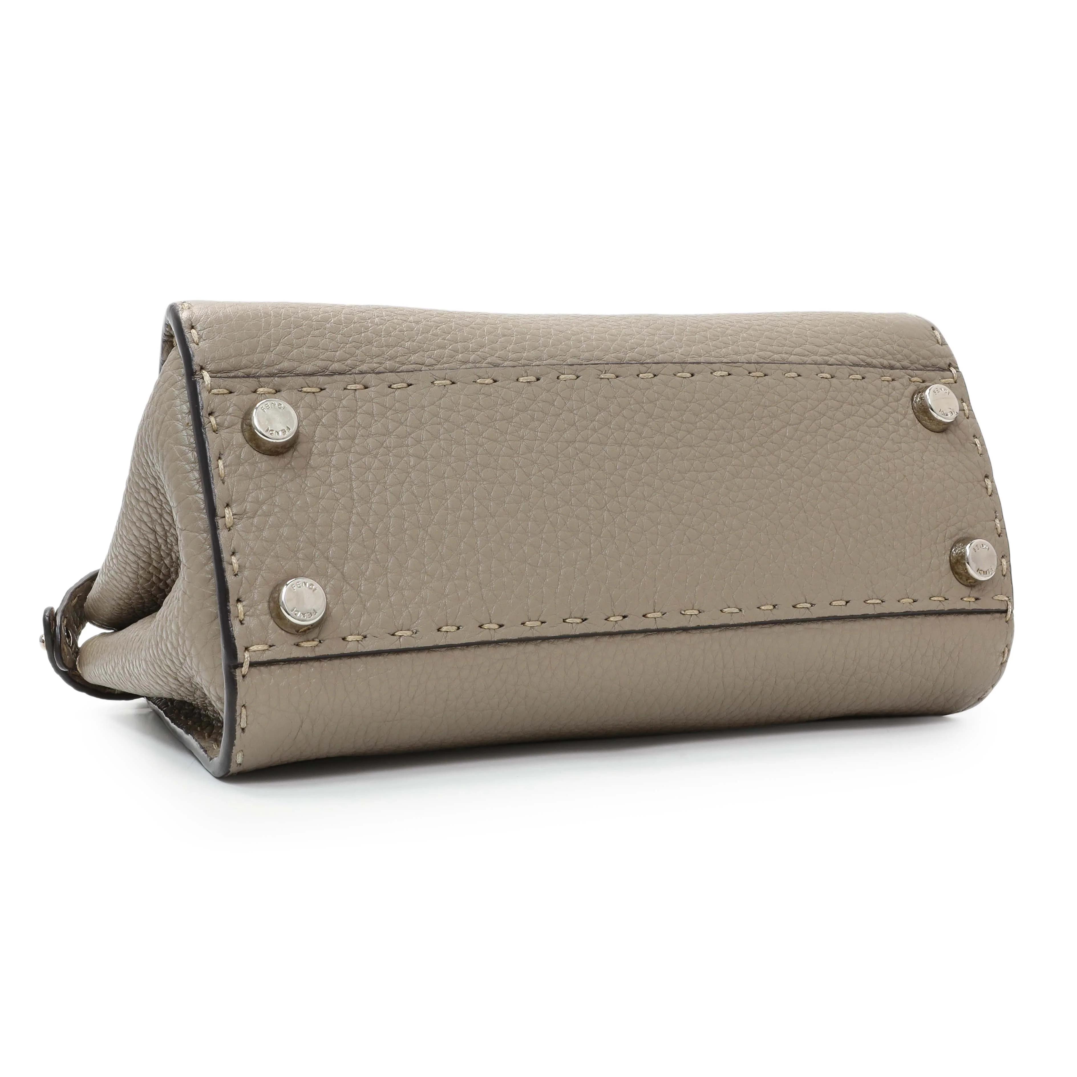 Fendi Plaster Cuoio Romano Snakeskin Selleria Mini Peekaboo Iconic Satchel - Image 3