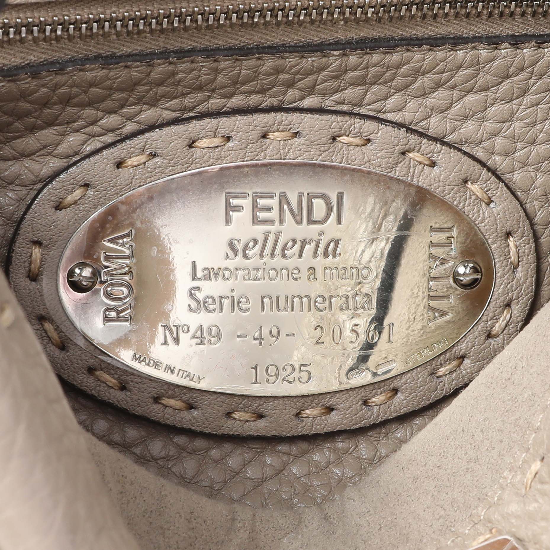 Fendi Plaster Cuoio Romano Snakeskin Selleria Mini Peekaboo Iconic Satchel - Image 5